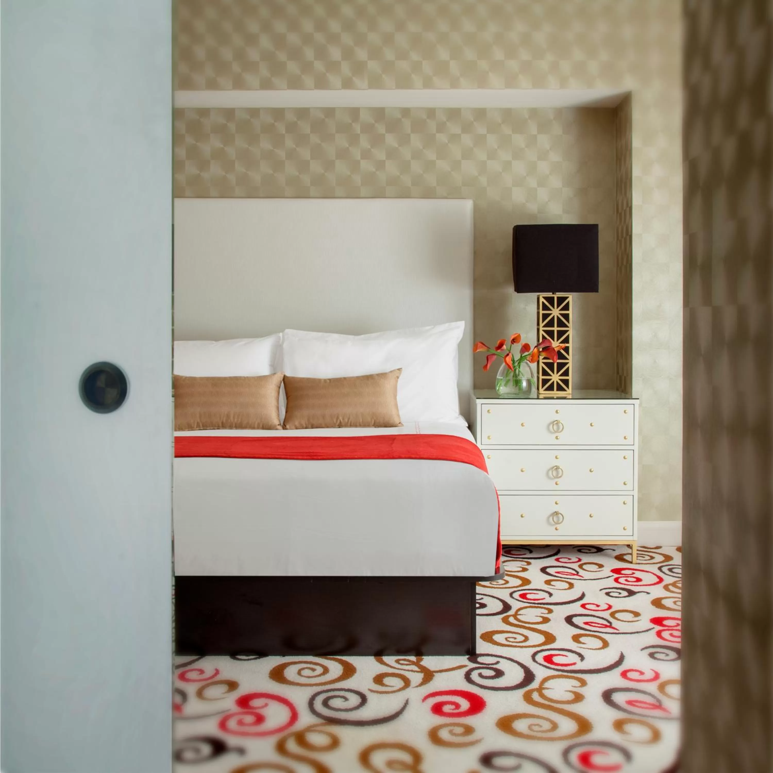 Decorative detail, Bed in Downtown Grand Hotel & Casino