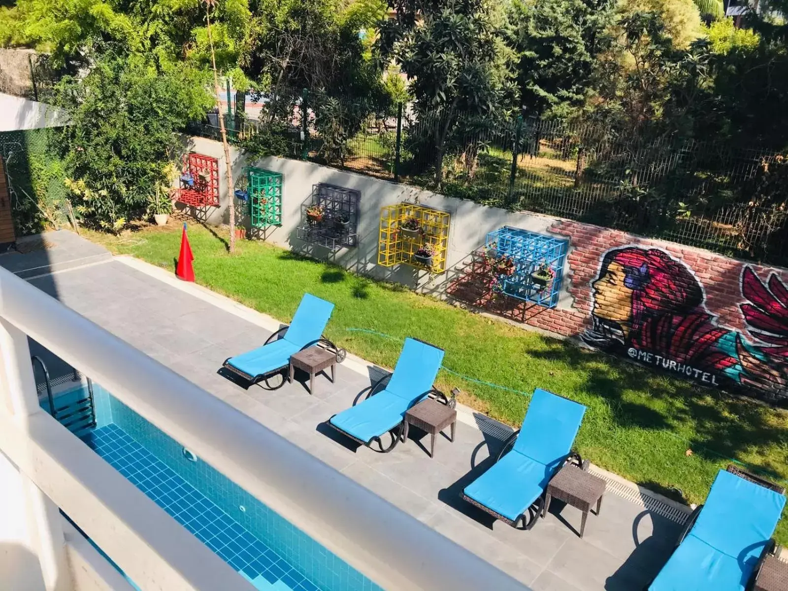 Balcony/Terrace, Pool View in Mene City Hotel