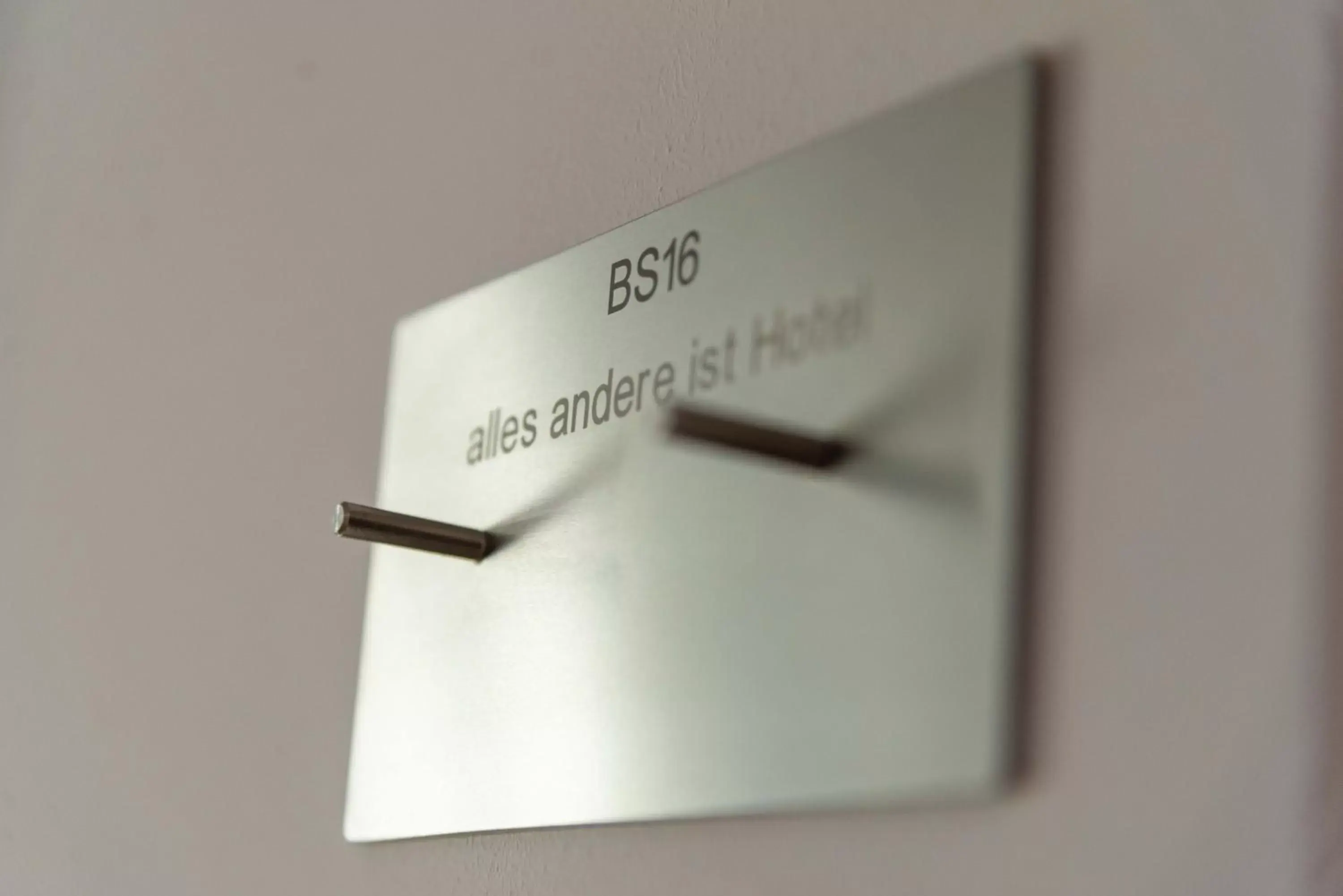 Logo/Certificate/Sign in Boutique Hotel BS16 bevor Bern City