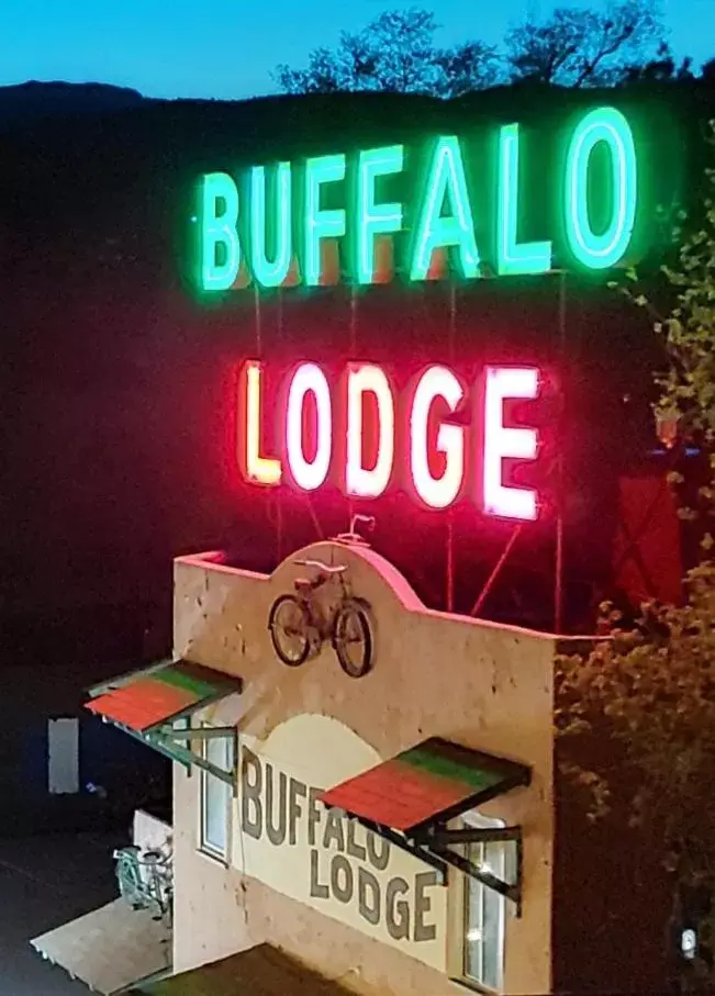 Property logo or sign, Property Logo/Sign in Buffalo Lodge Bicycle Resort - Amazing access to local trails & the Garden
