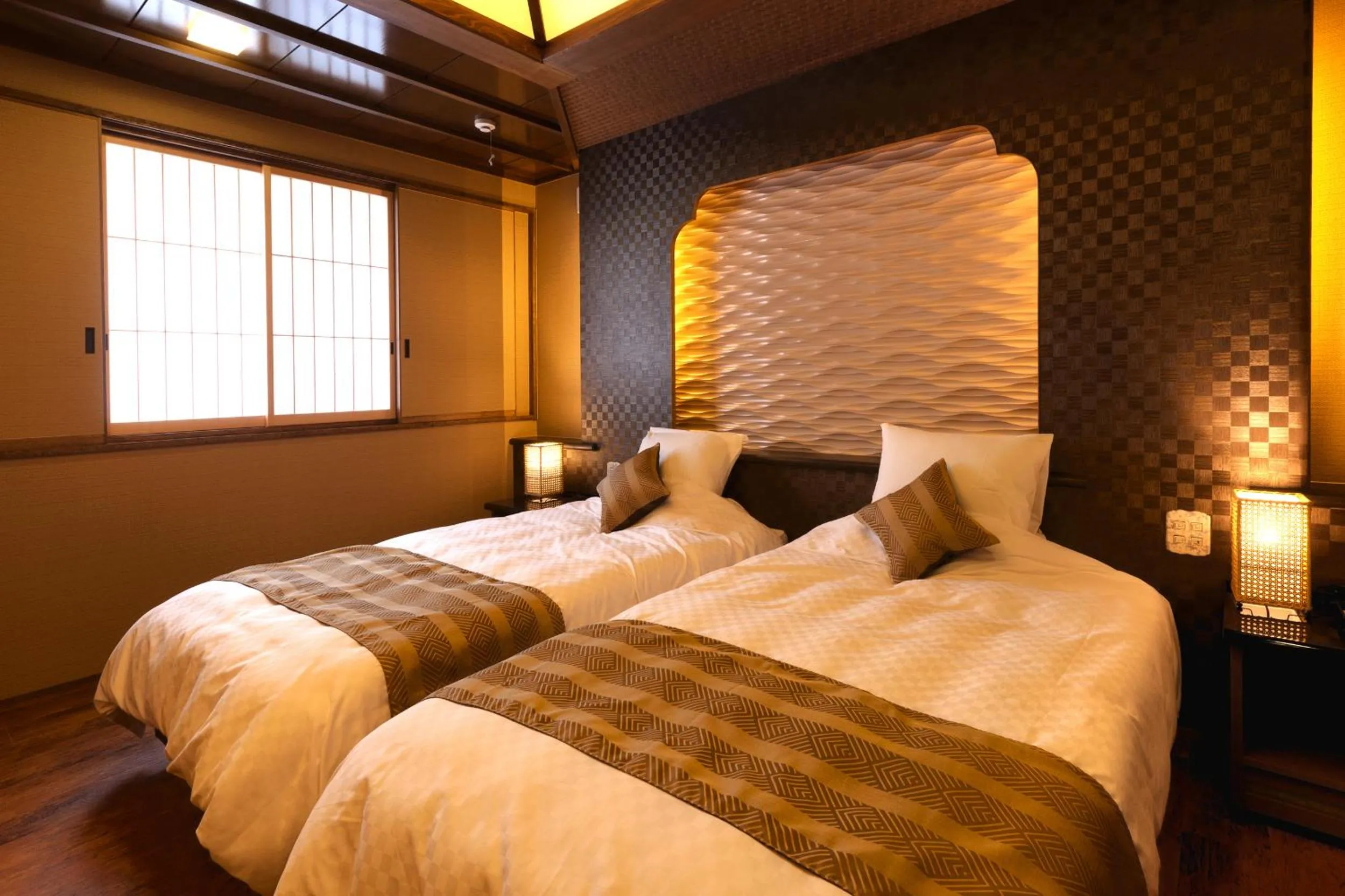 Bed in Ryokan Shinsen