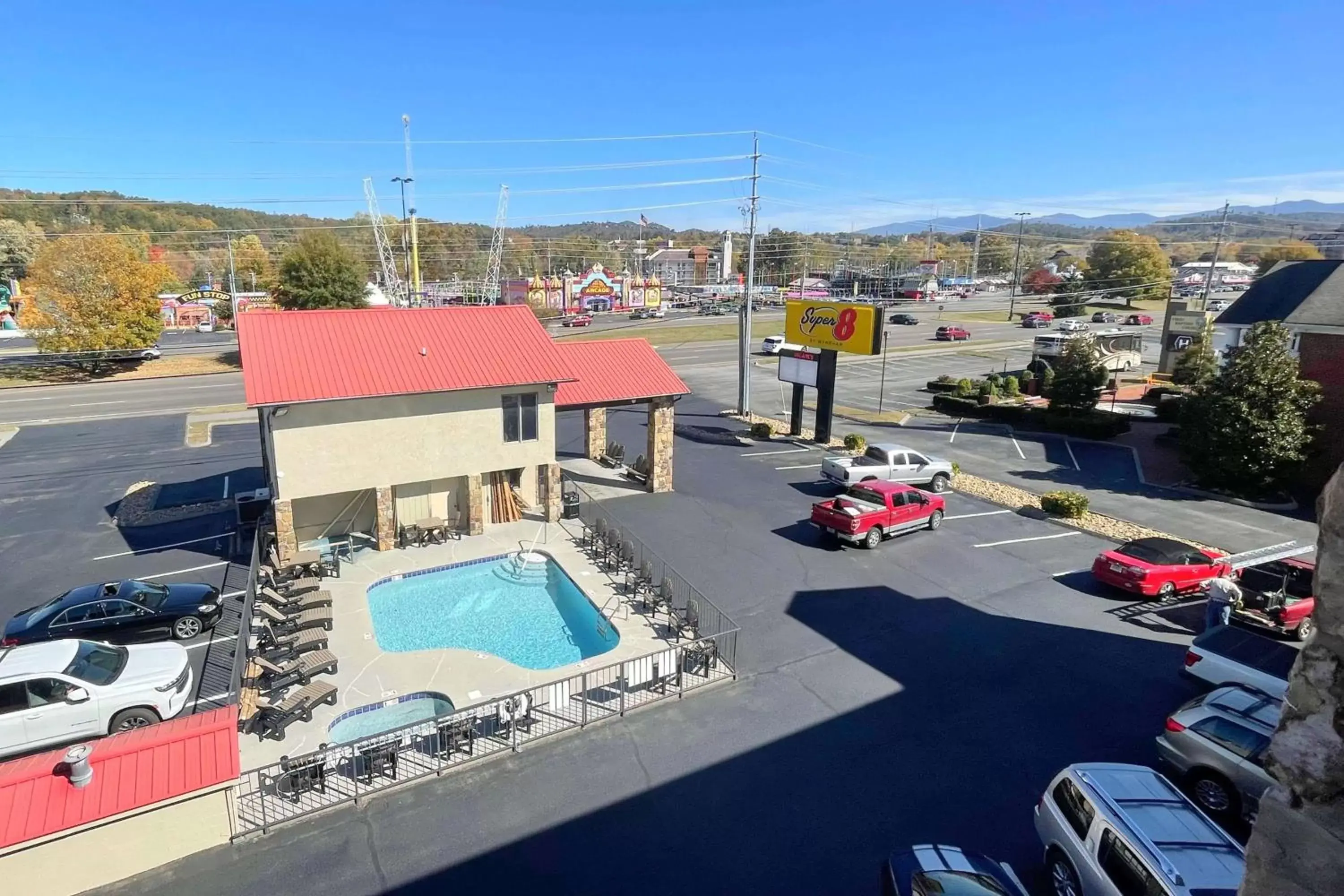 Pool View in Super 8 by Wyndham Pigeon Forge Downtown