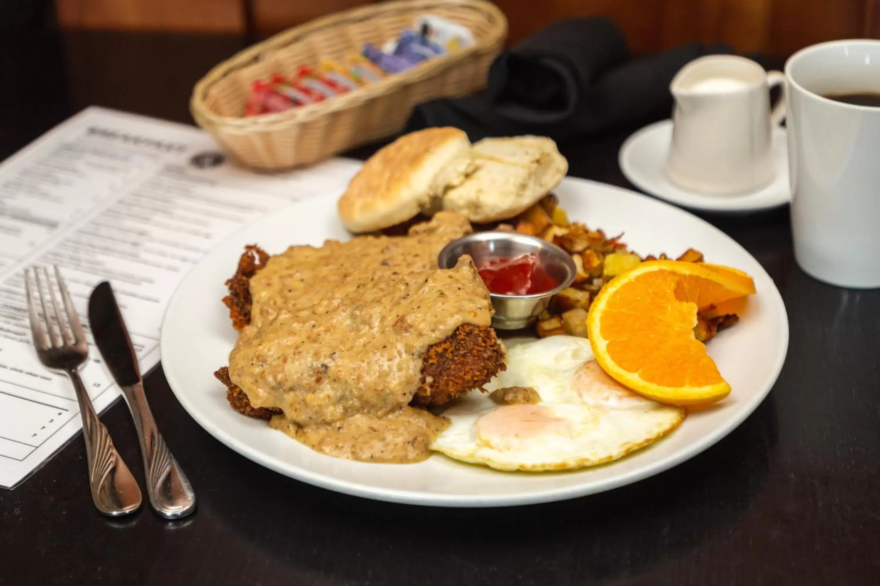 American breakfast in Running Y Ranch Golf & Spa Resort American breakfast in Running Y Ranch Golf & Spa Resort