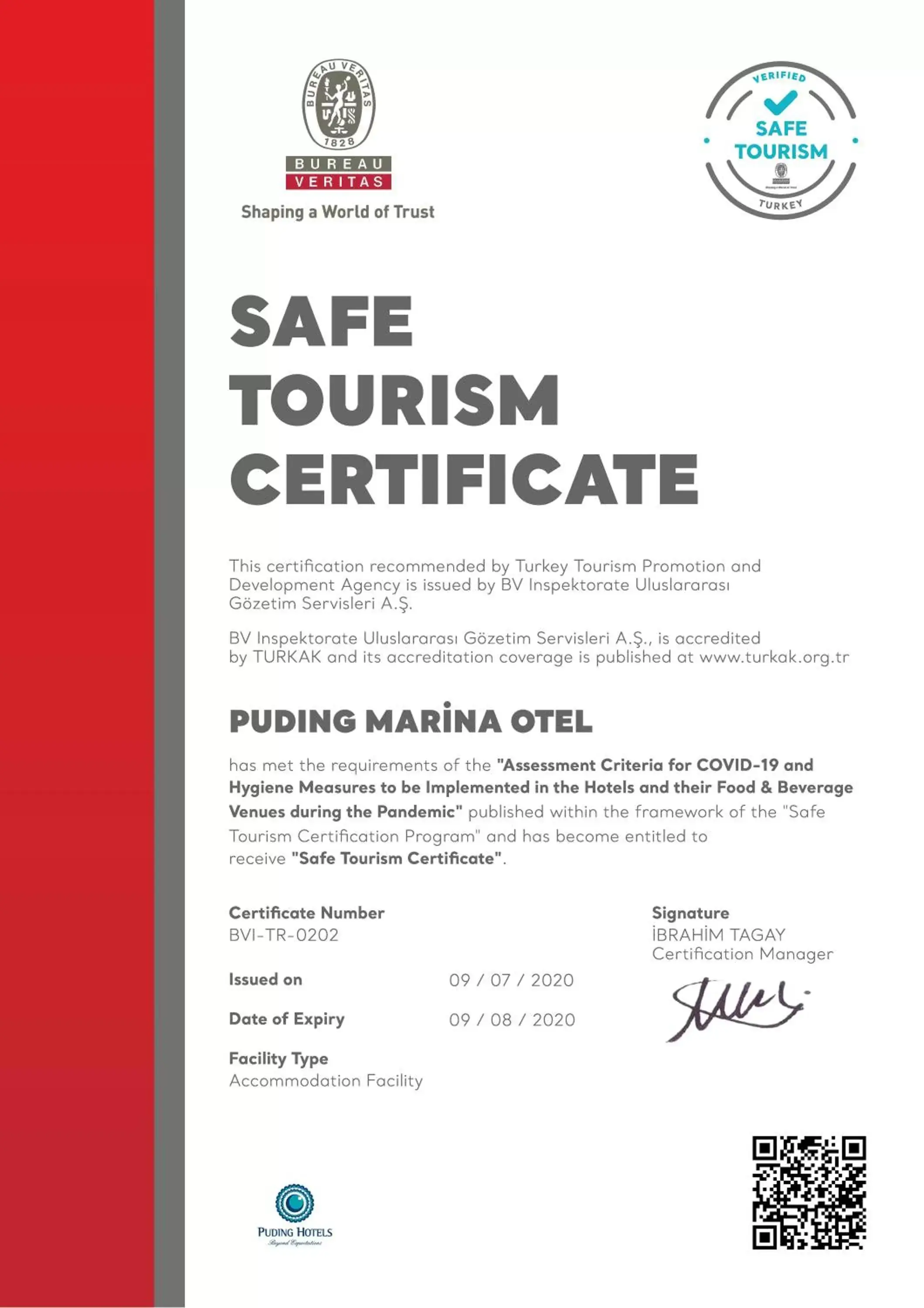 Logo/Certificate/Sign in Puding Hotel