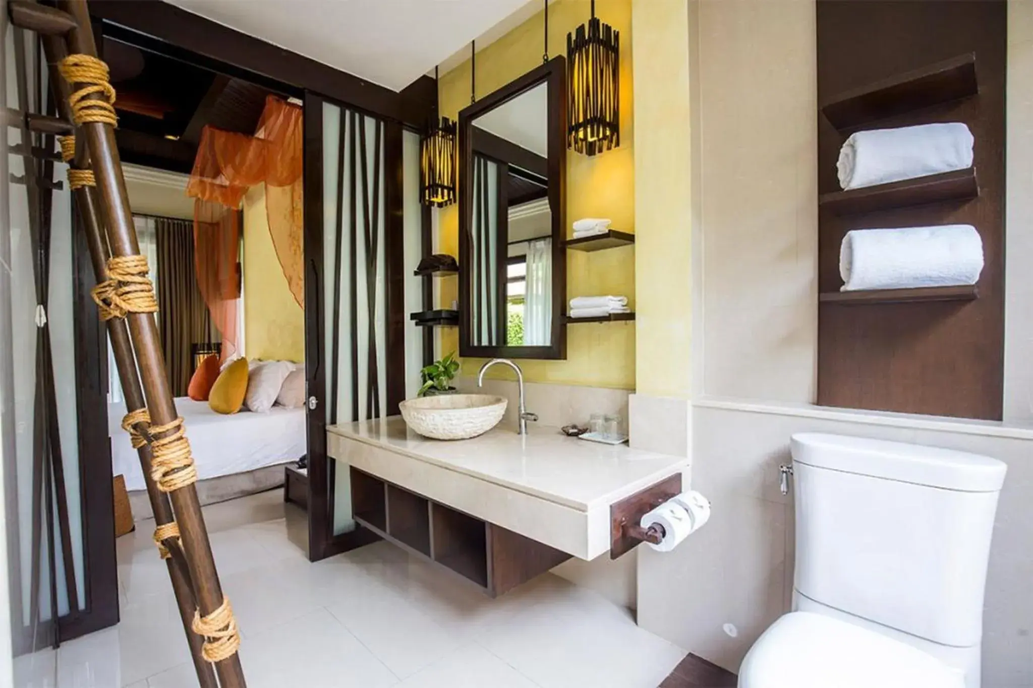 Bed, Bathroom in TUI BLUE The Passage Samui Private Pool Villas & Beach Resort