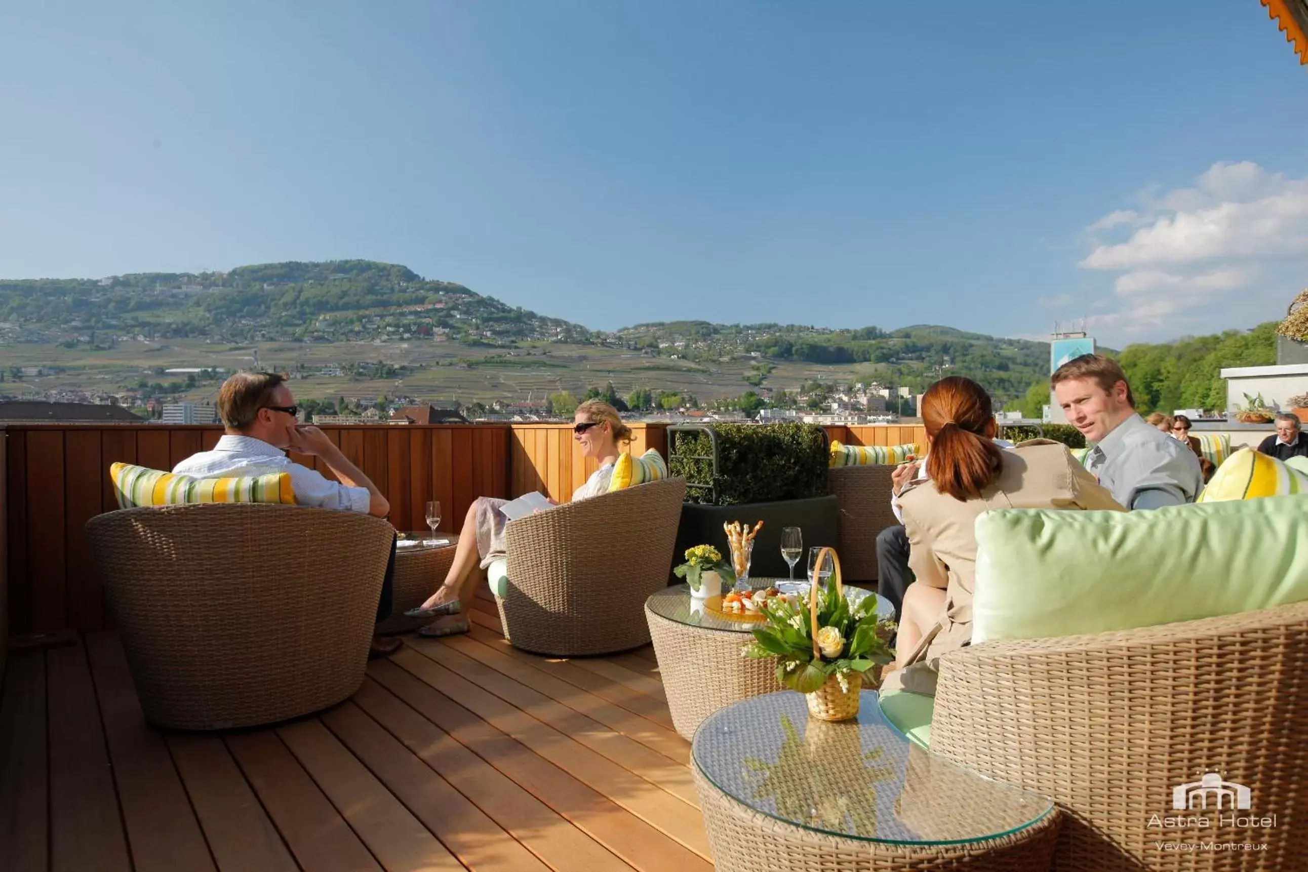 Balcony/Terrace, Guests in Astra Vevey Hotel & Restaurant