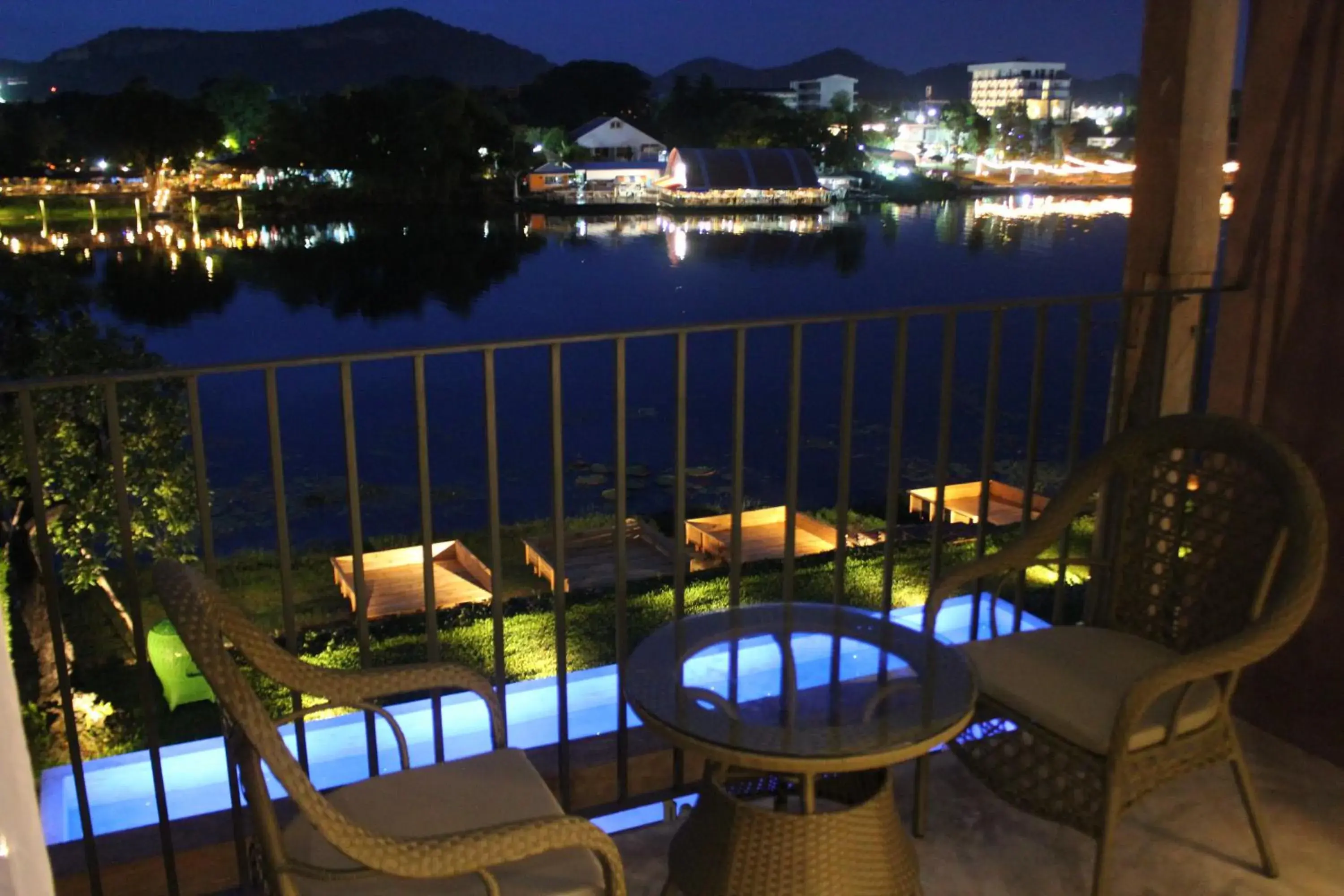 Night, Balcony/Terrace in The Glory River Kwai Hotel