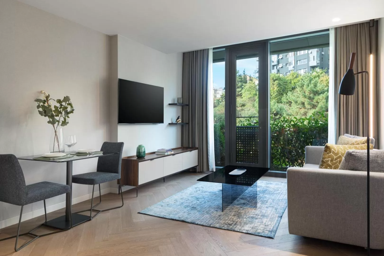 TV and multimedia in Marriott Executive Apartments Istanbul Fulya