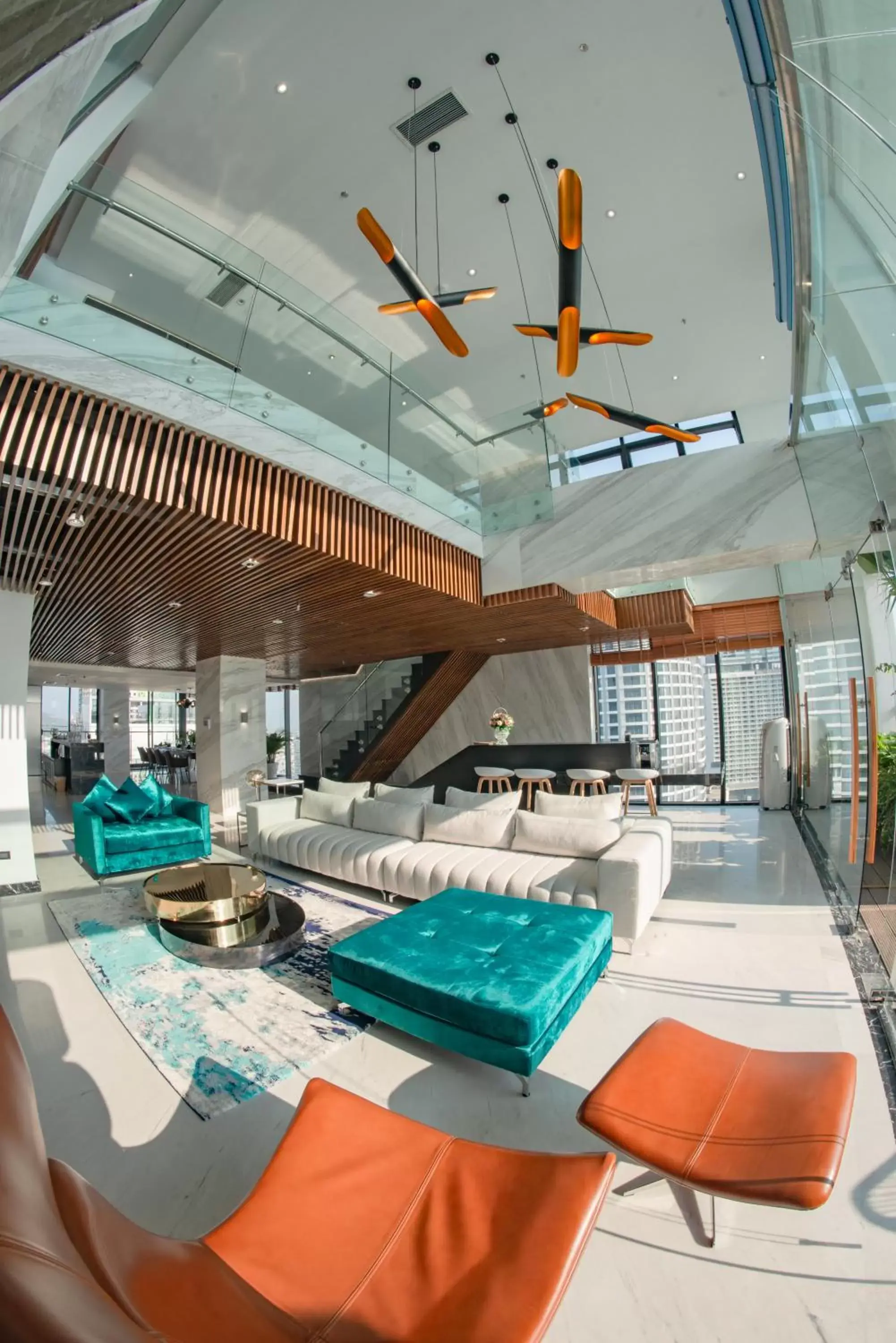 Living room, Swimming Pool in Maple Hotel & Apartment