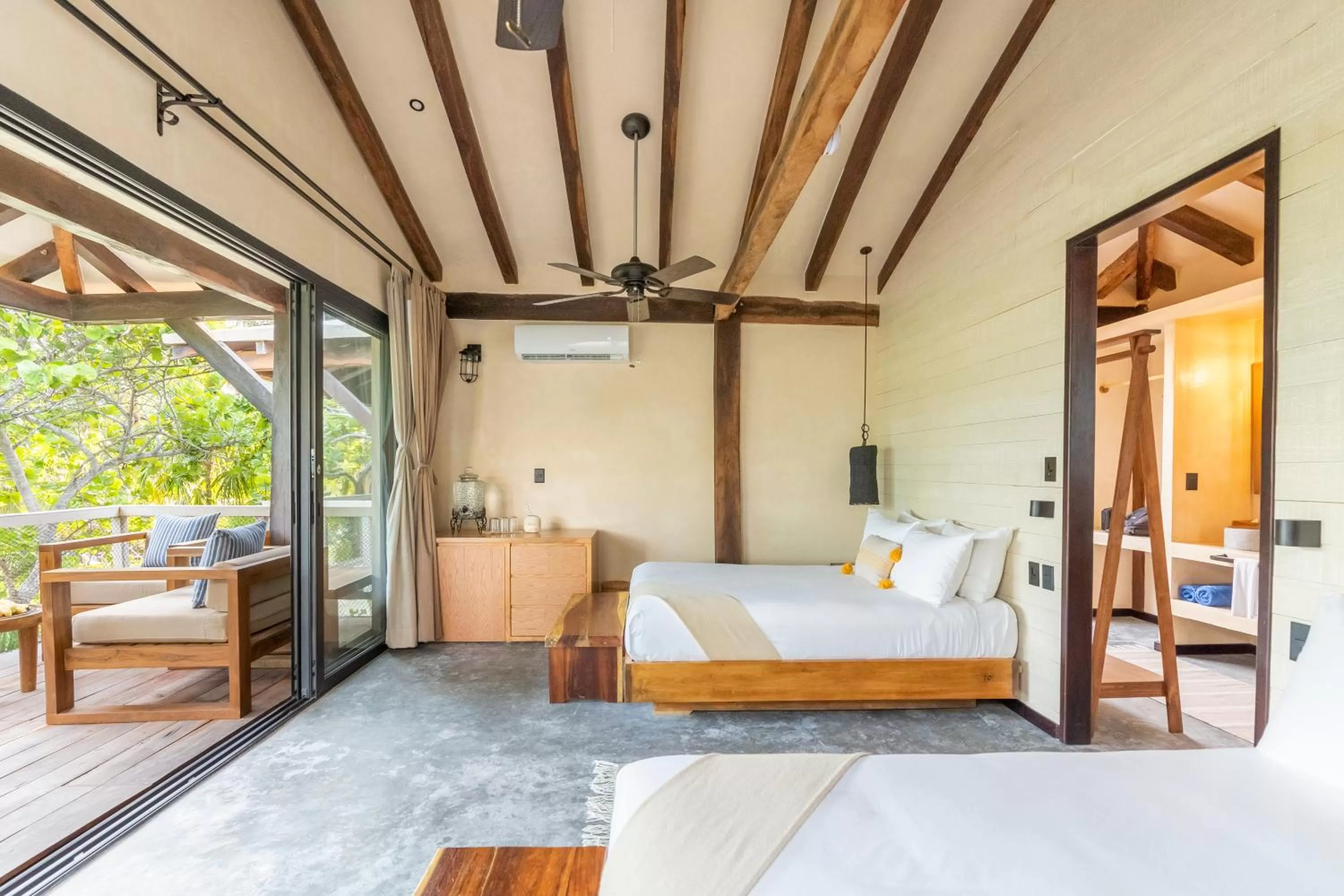 View (from property/room), Bed in Villa Pescadores Tulum-Beachfront hotel by Ahau Collection