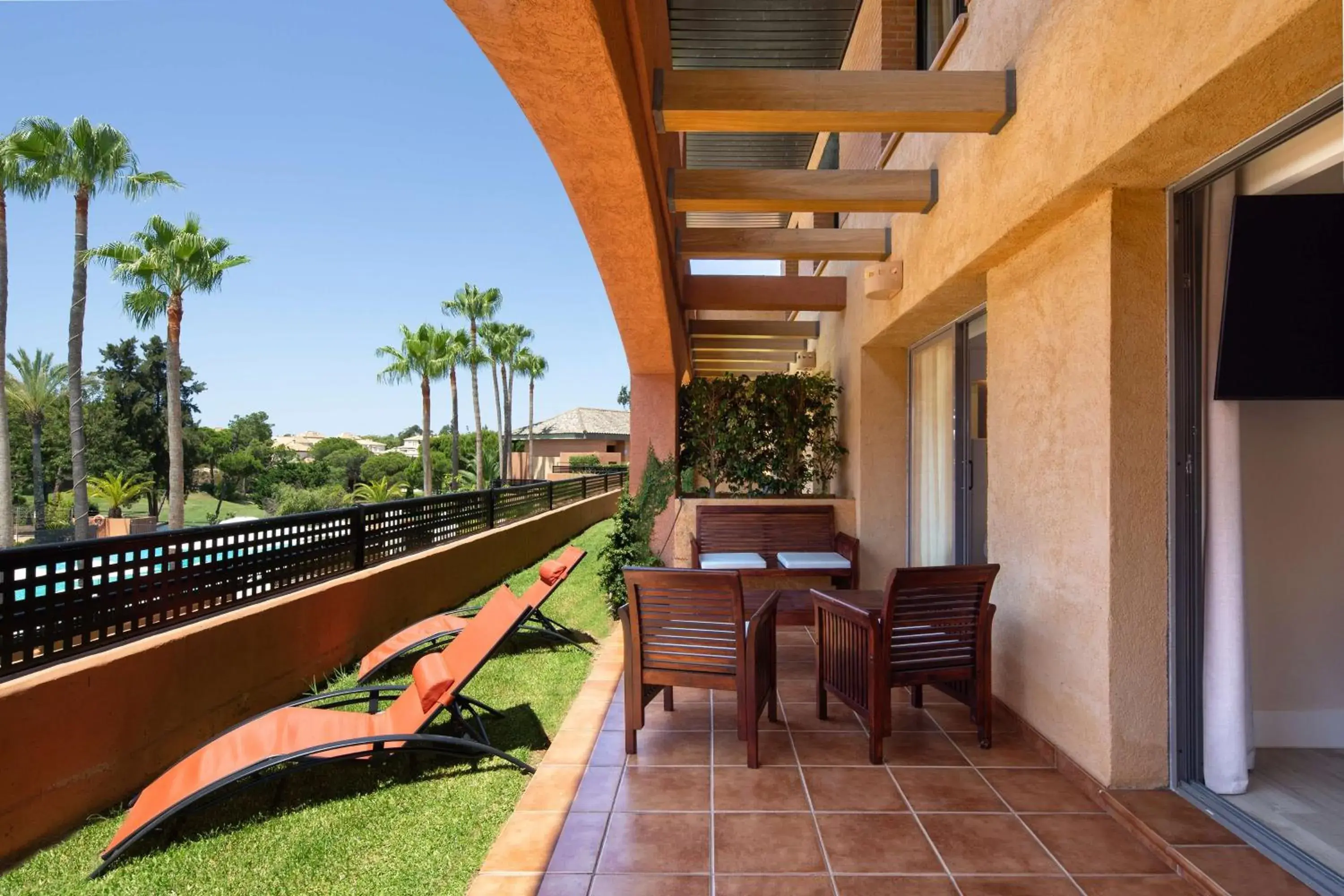 View (from property/room), Balcony/Terrace in DoubleTree by Hilton Islantilla Beach Golf Resort
