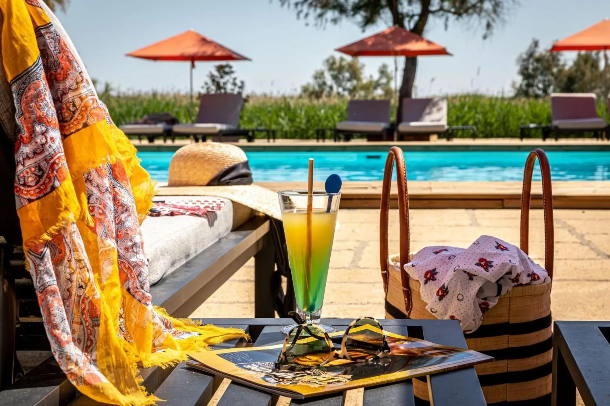 Patio, Swimming Pool in Auberge Cavaliere du Pont des Bannes