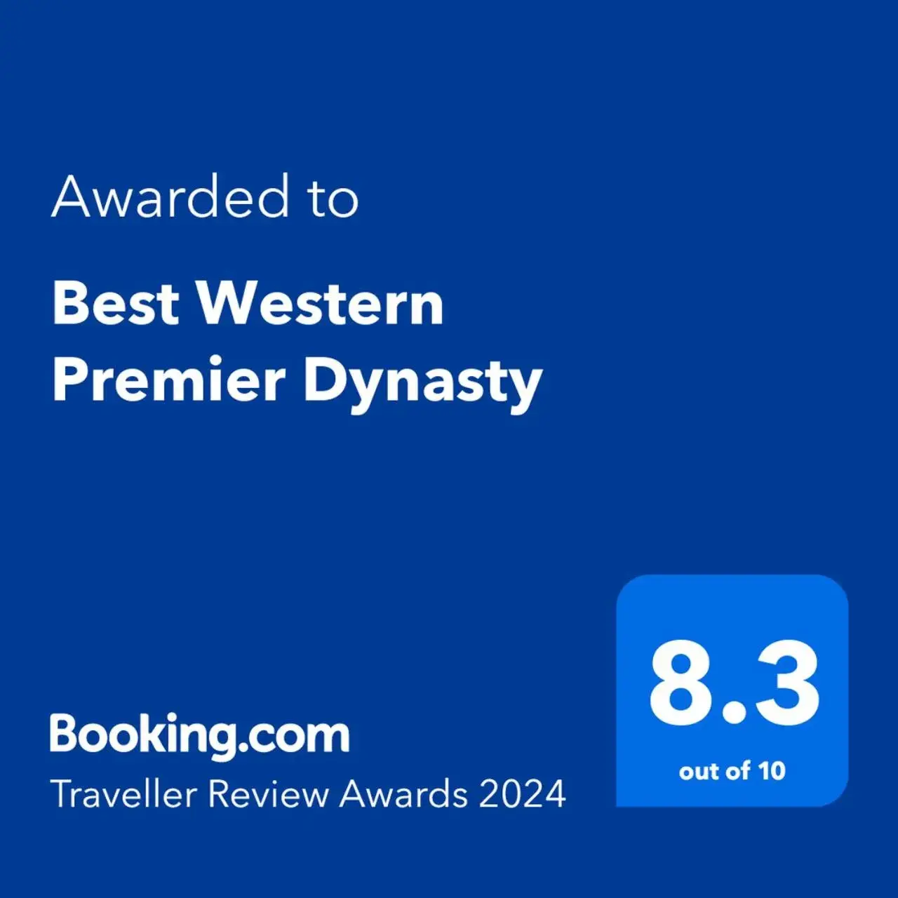 Certificate/Award, Logo/Certificate/Sign/Award in Best Western Premier Dynasty