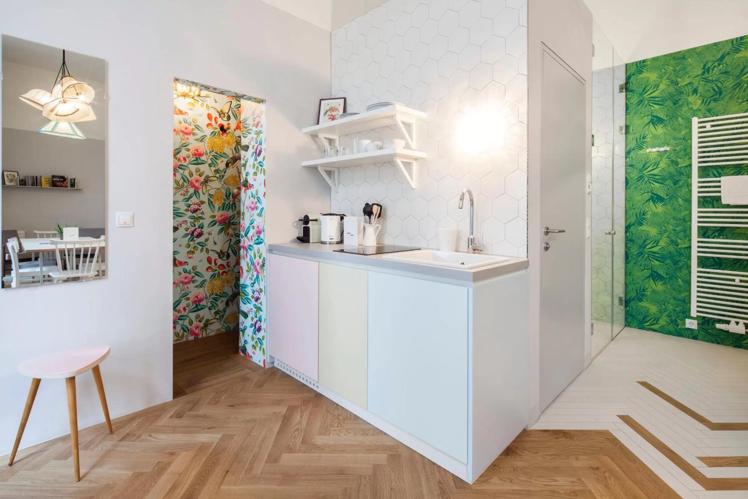 Kitchen or kitchenette in grätzlhotel Karmelitermarkt