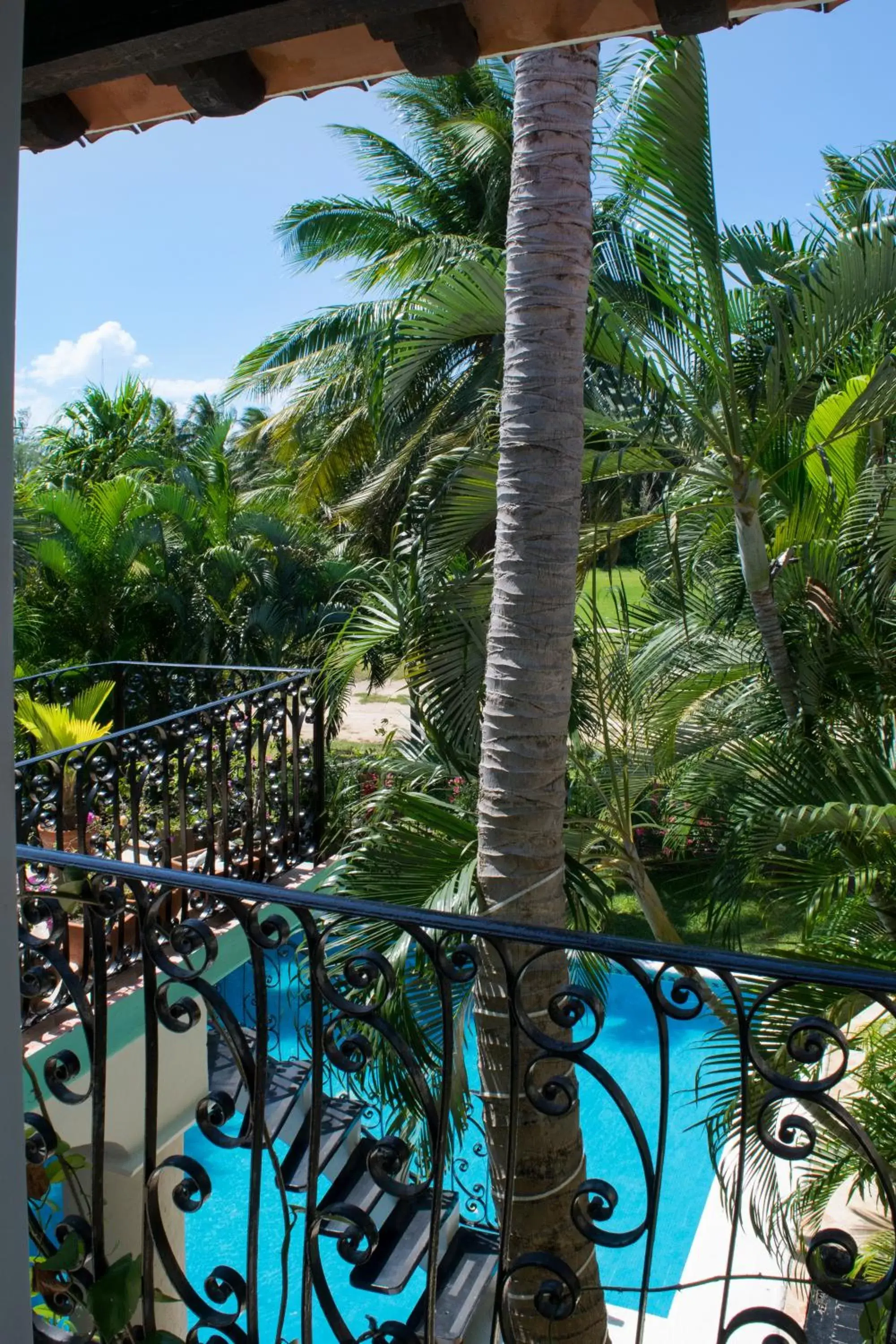Balcony/Terrace, Pool View in La Villa du Golf à Cancun Hotel Boutique
