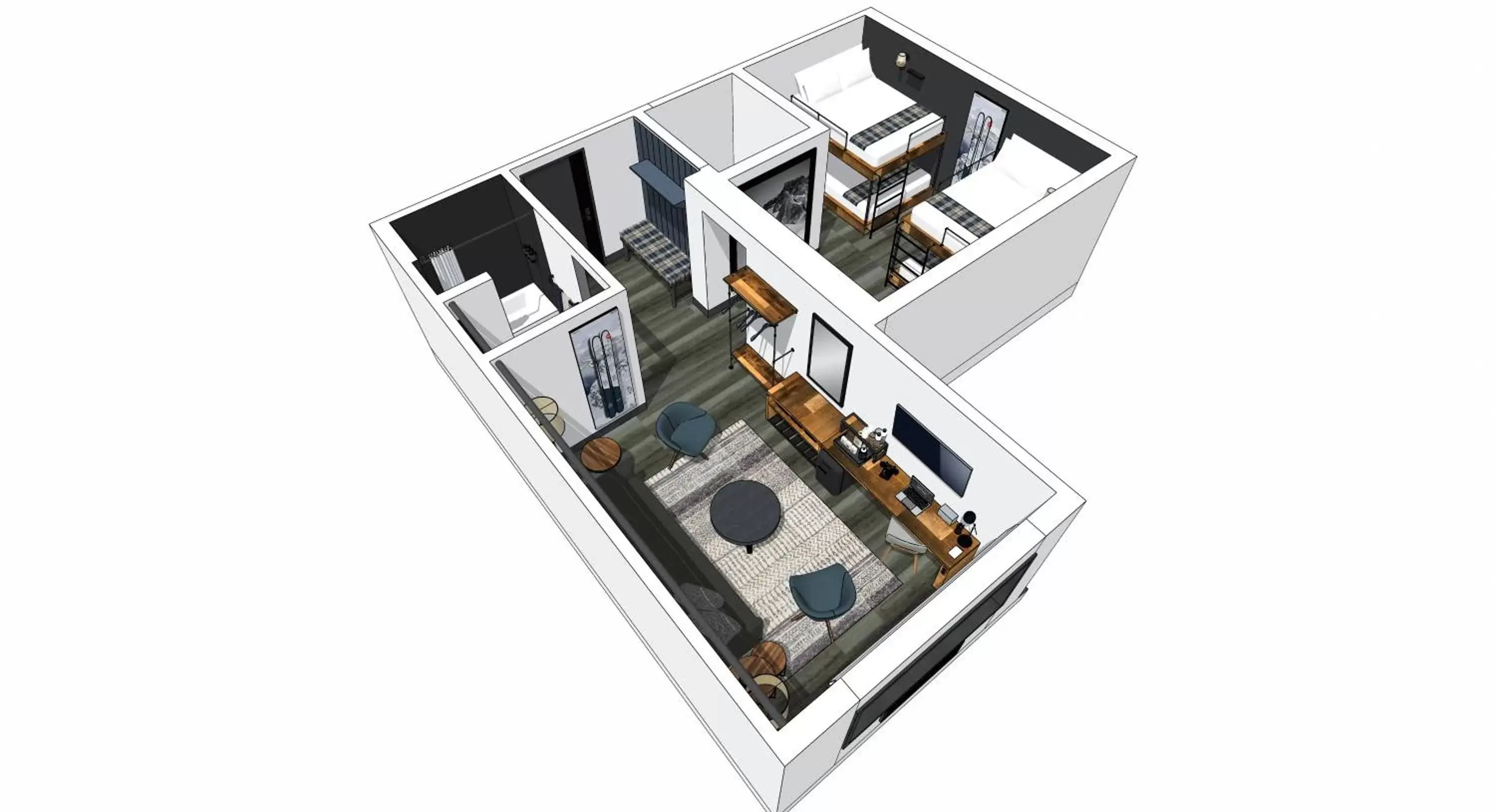 Bathroom, Floor Plan in Gravity Haus