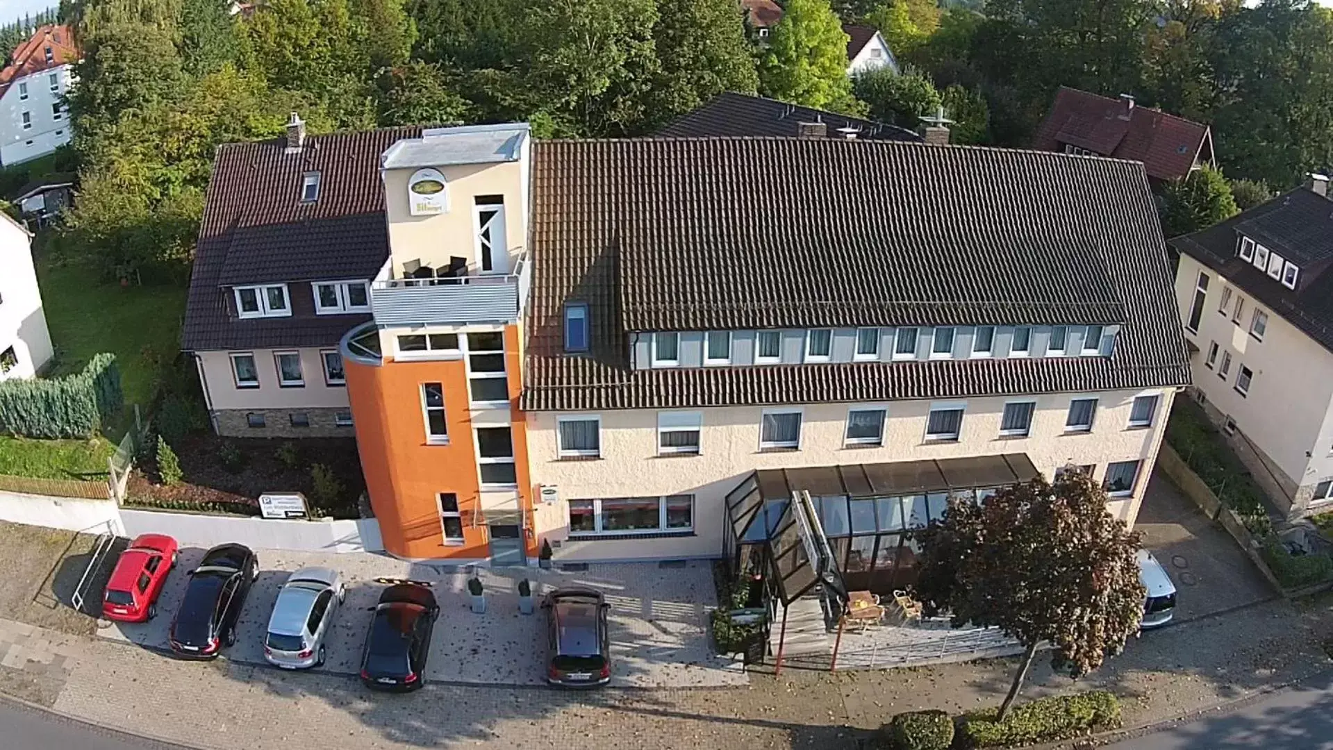 Bird's eye view, Bird's-eye View in Hotel-Restaurant zum Roeddenberg