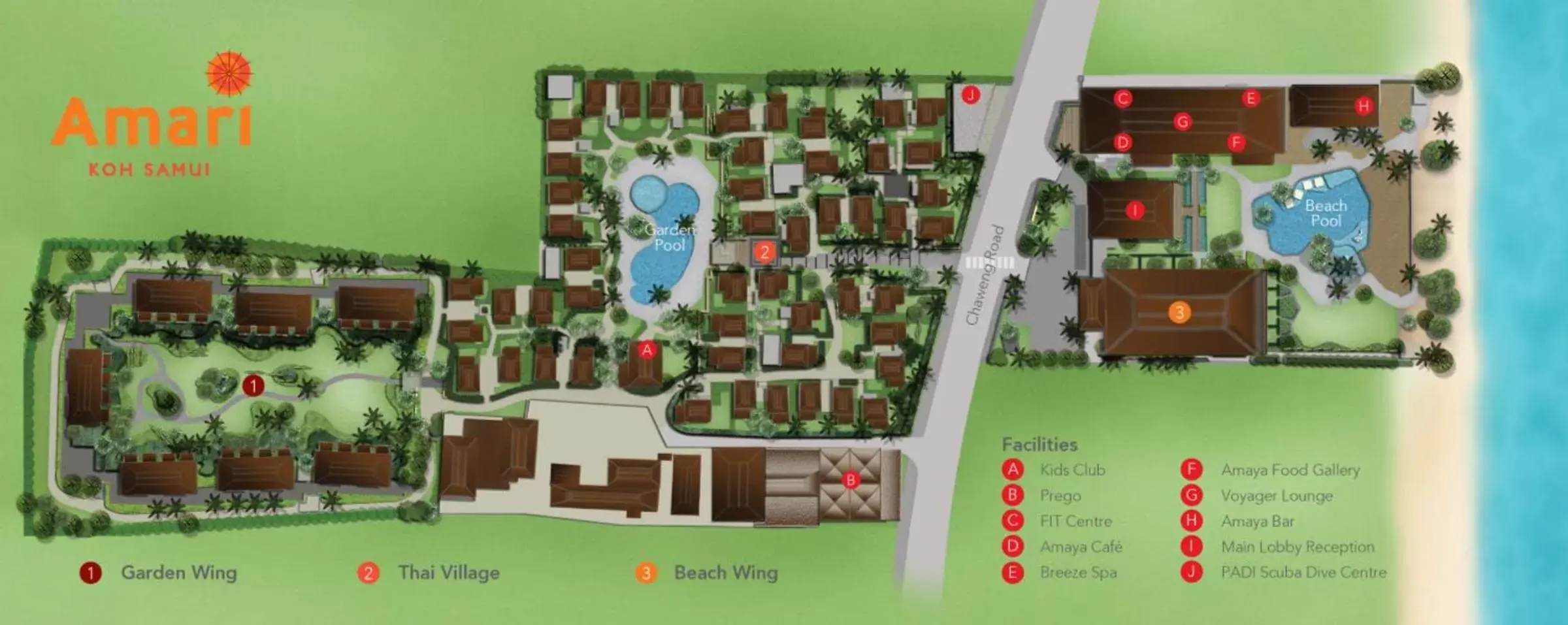 Natural landscape, Floor Plan in Amari Koh Samui