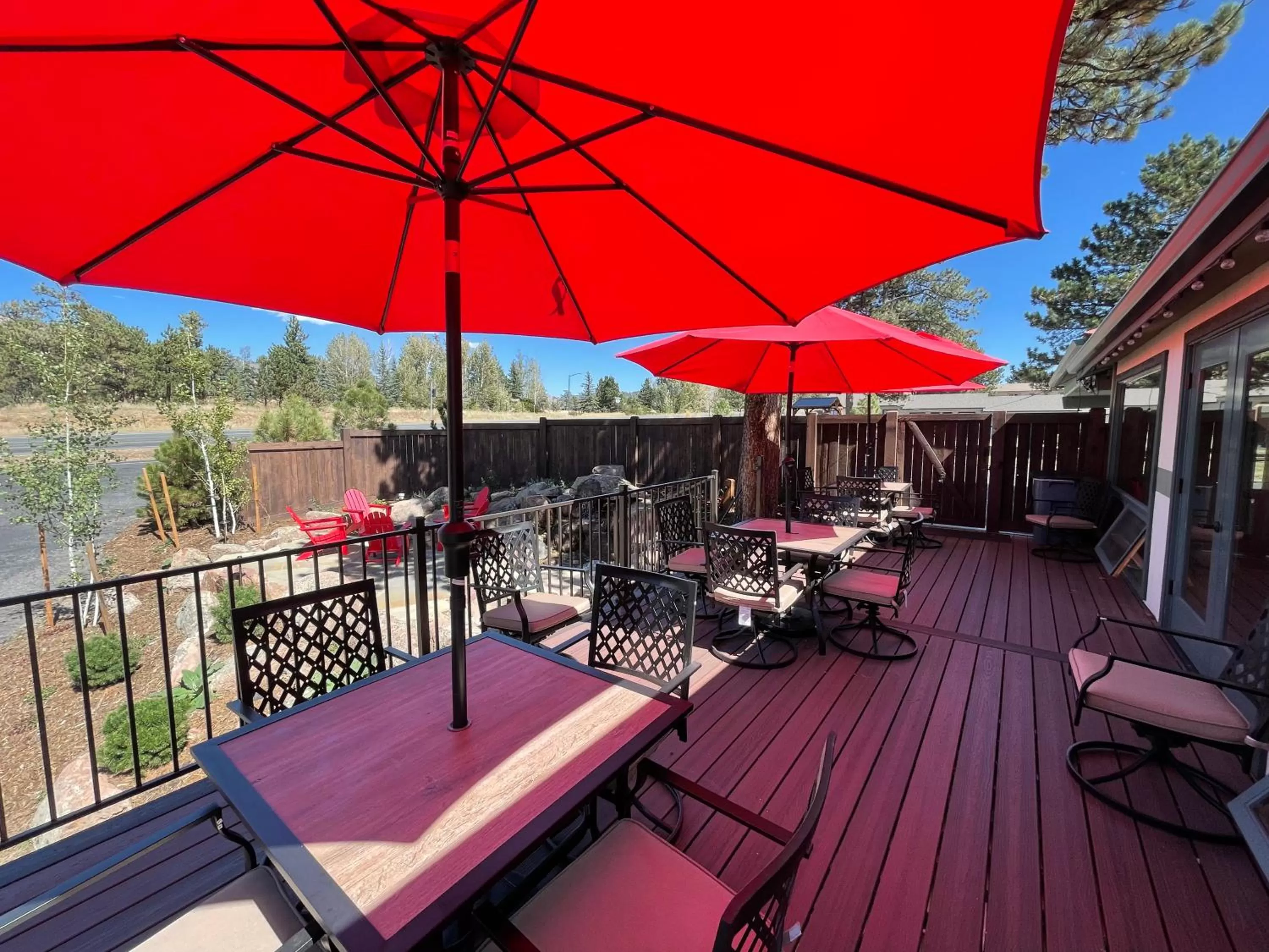 Patio in Estes Mountain Inn