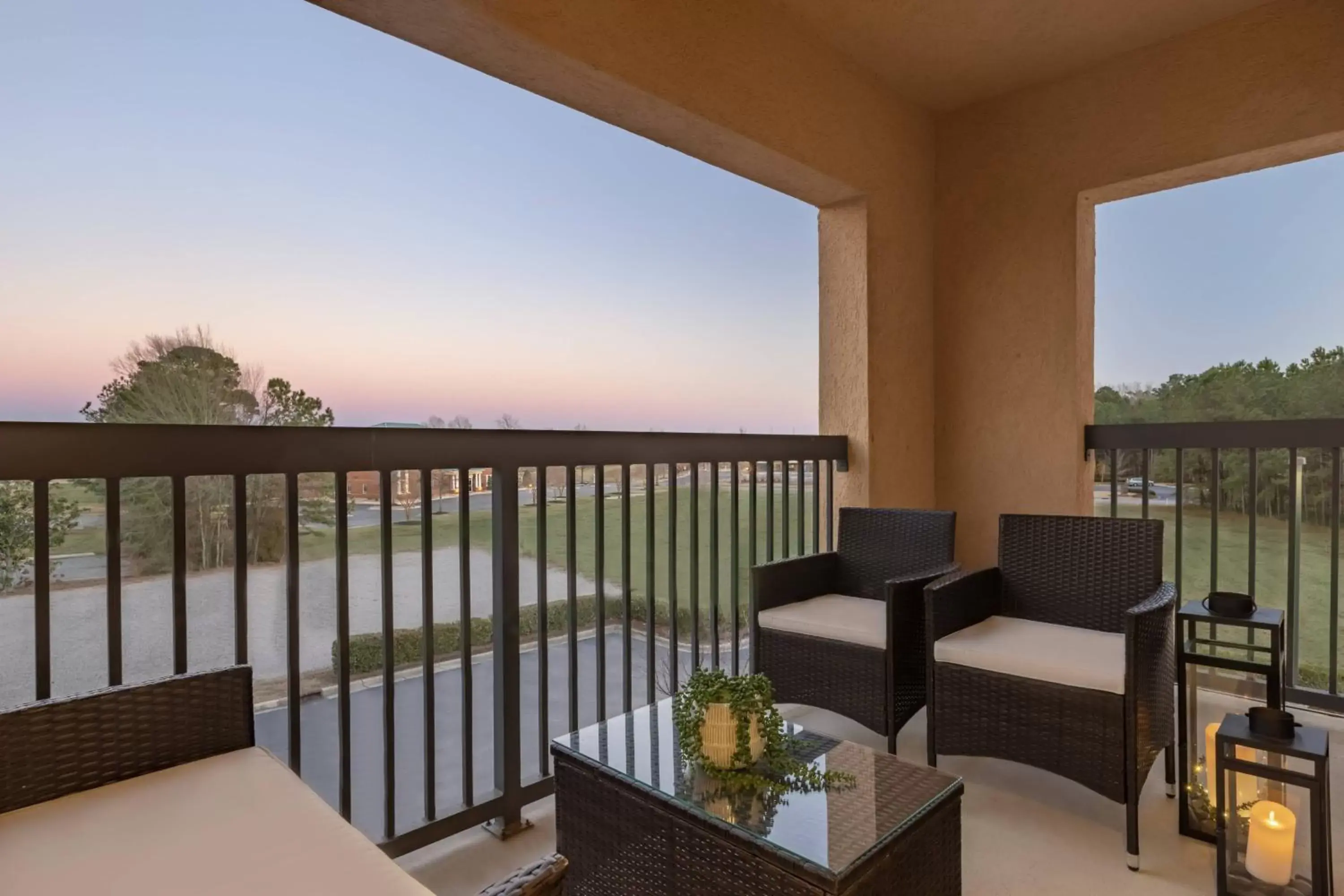 Bedroom, Balcony/Terrace in Courtyard Greenville