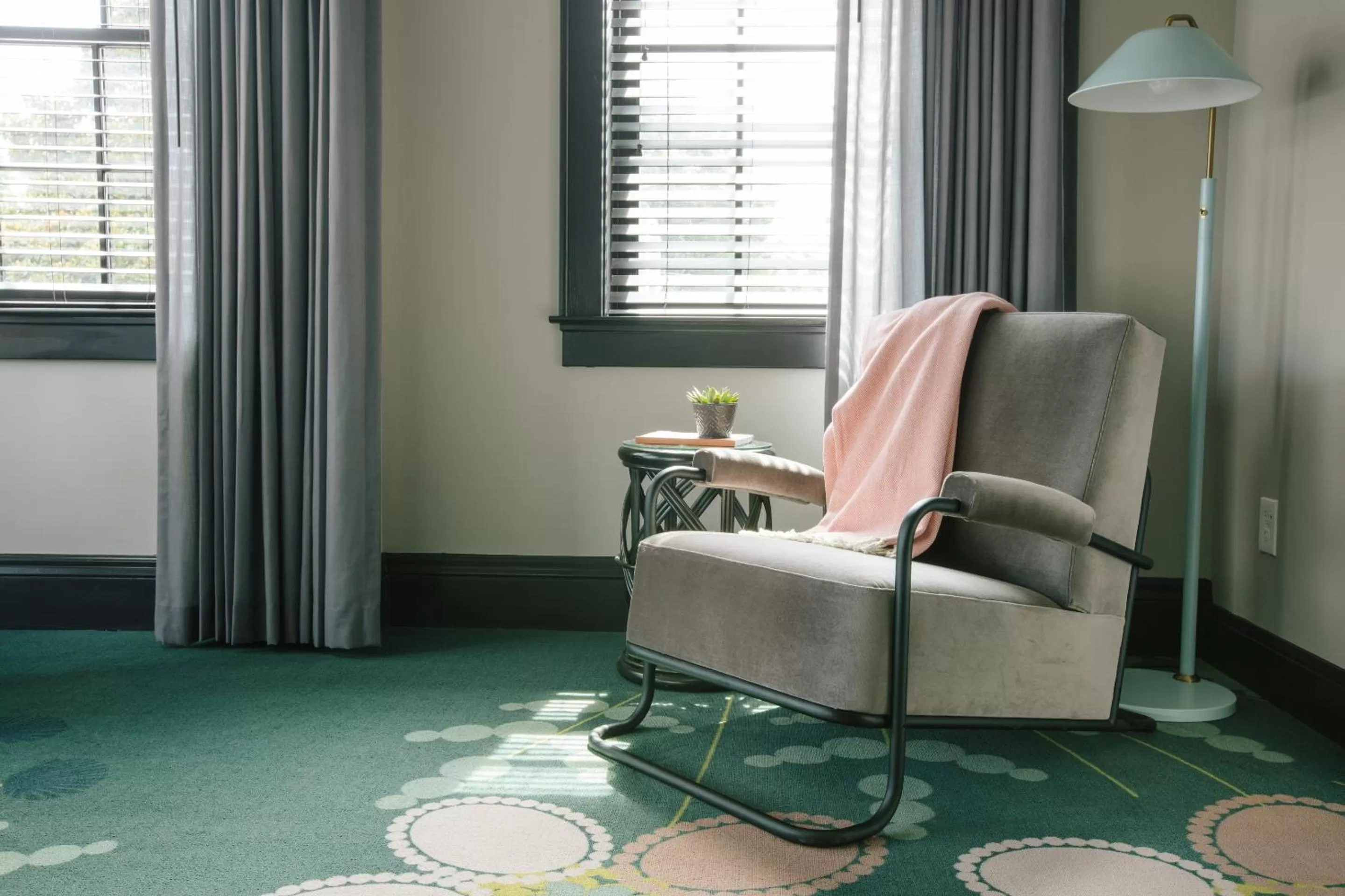 Seating area in Hotel Clermont Atlanta, by Oliver