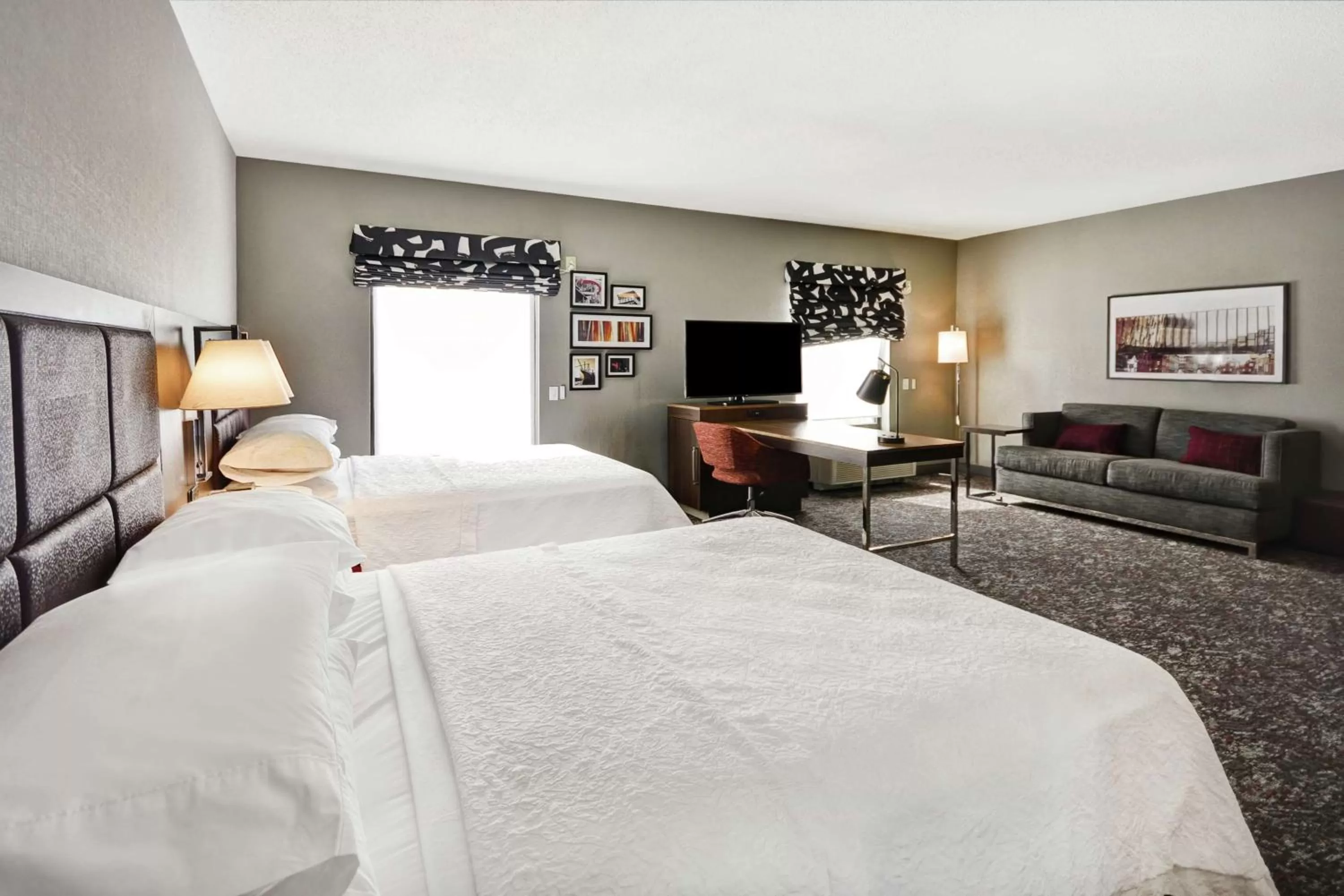 Queen Room with Two Queen Beds and Bath Tub - Mobility Accessible/Non-Smoking in Hampton Inn & Suites Columbus-Easton Area