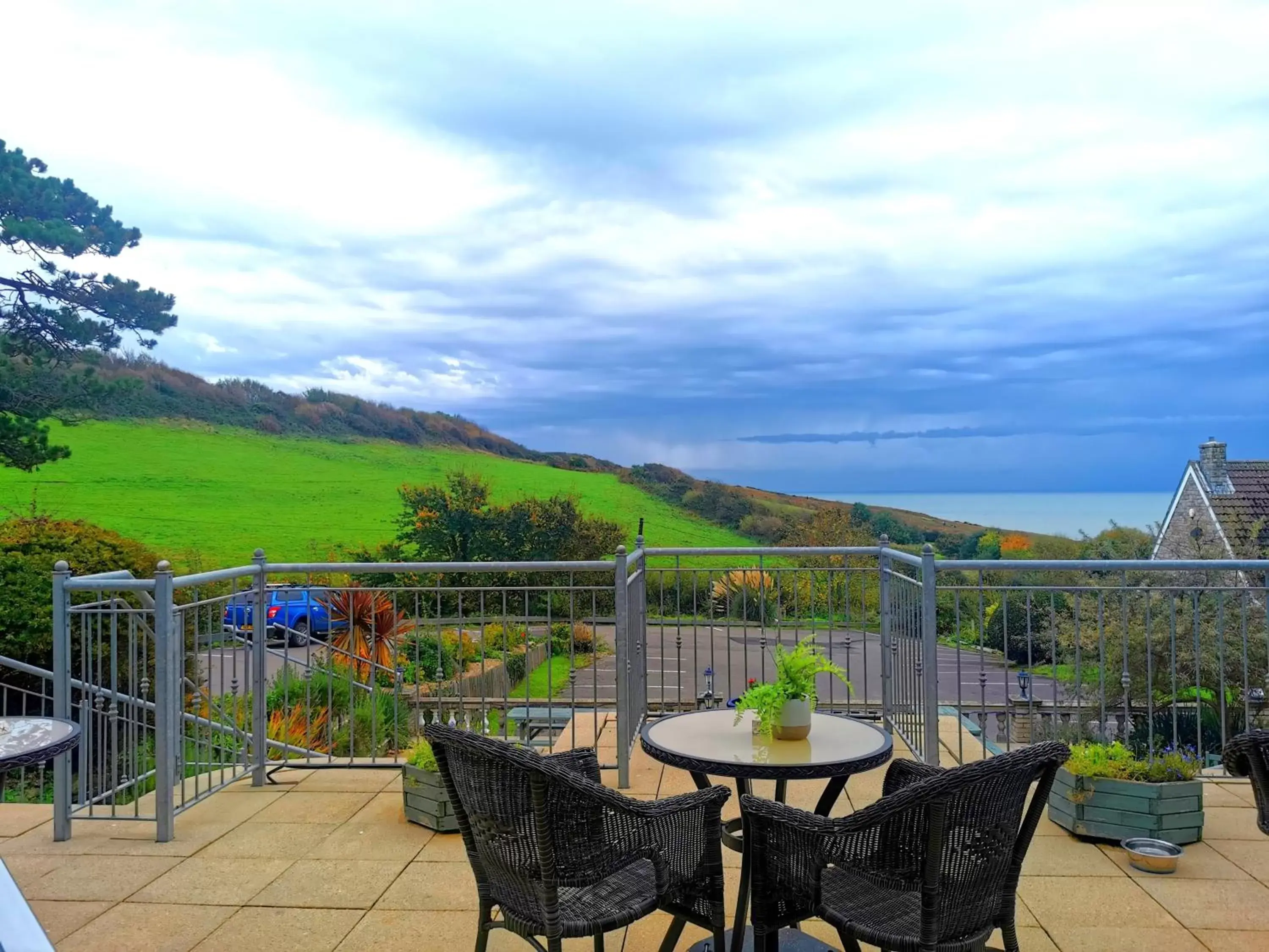 Balcony/Terrace in Eype's Mouth Country Hotel