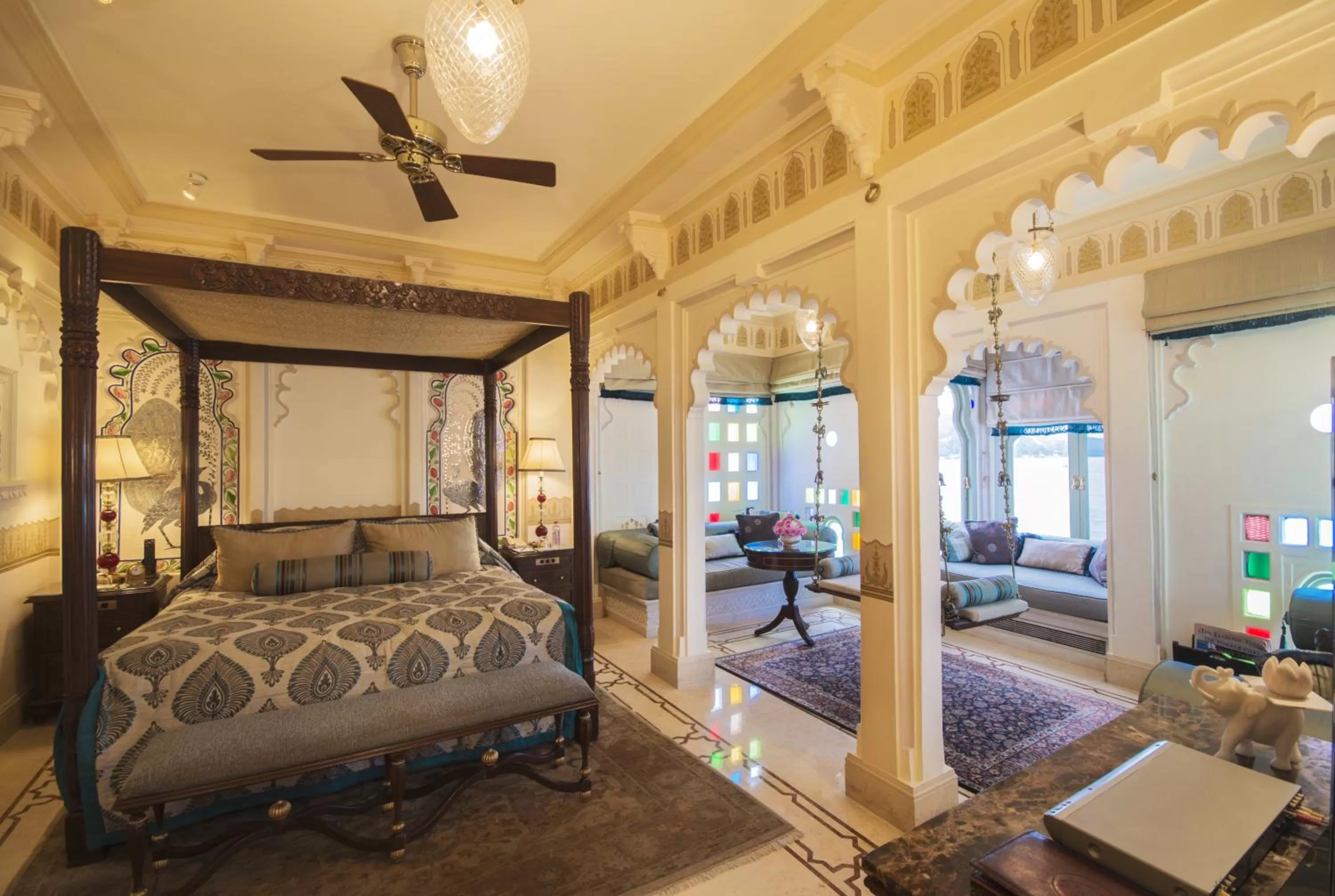 Bedroom, Bed in Taj Lake Palace Udaipur