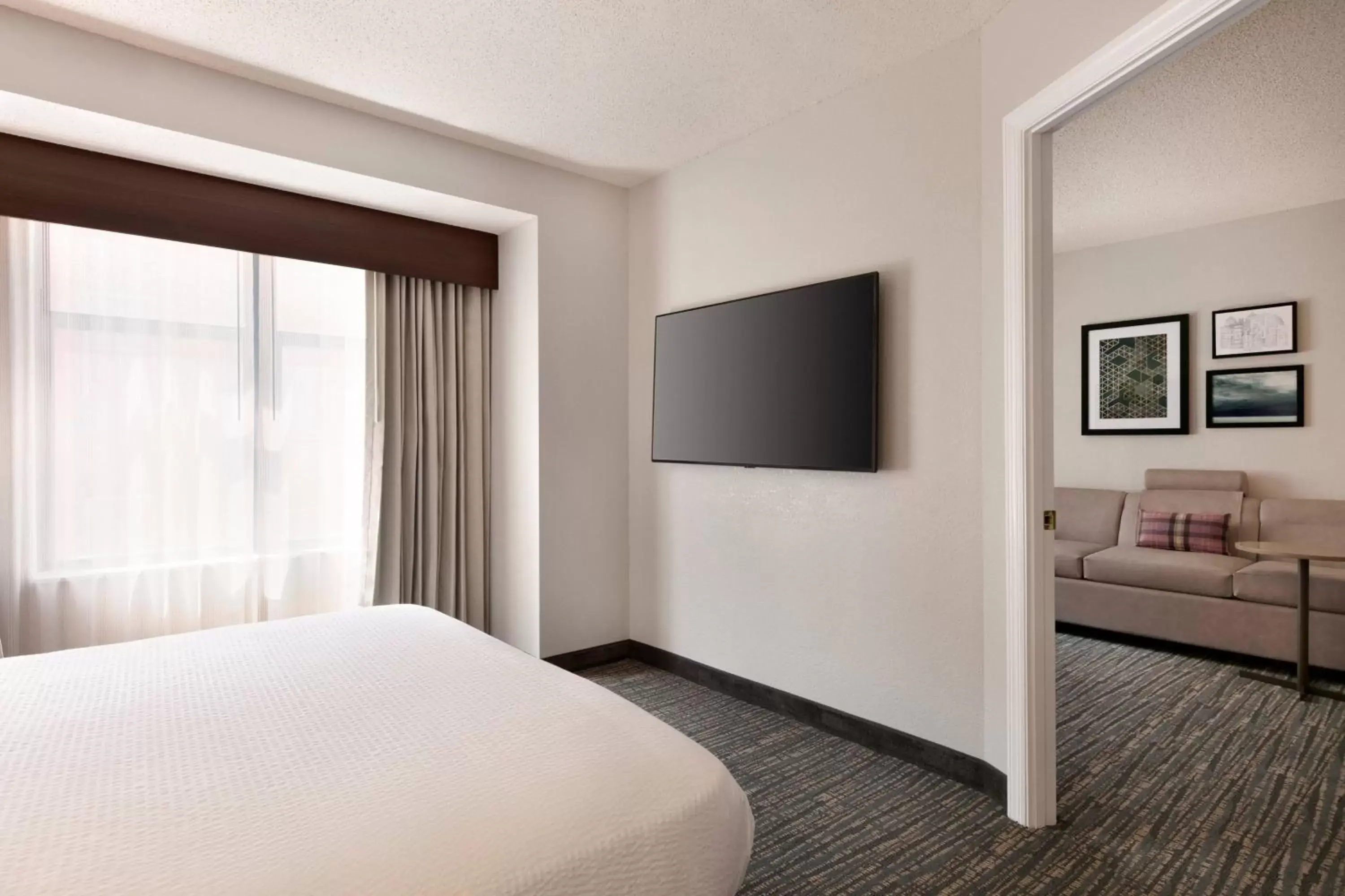 Bedroom, TV/Entertainment Center in Residence Inn by Marriott Baltimore Downtown/ Inner Harbor