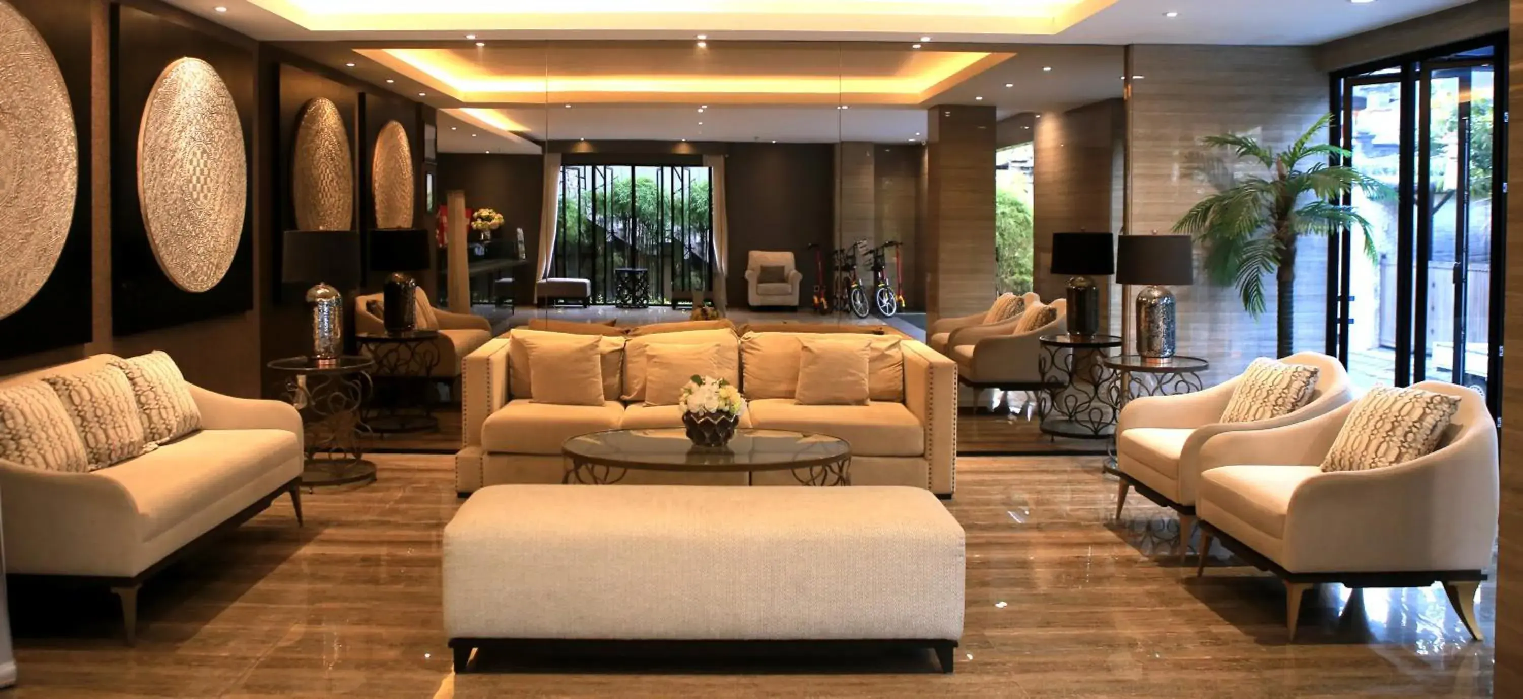 Living room, Lobby/Reception in Grand Kuta Hotel And Residence