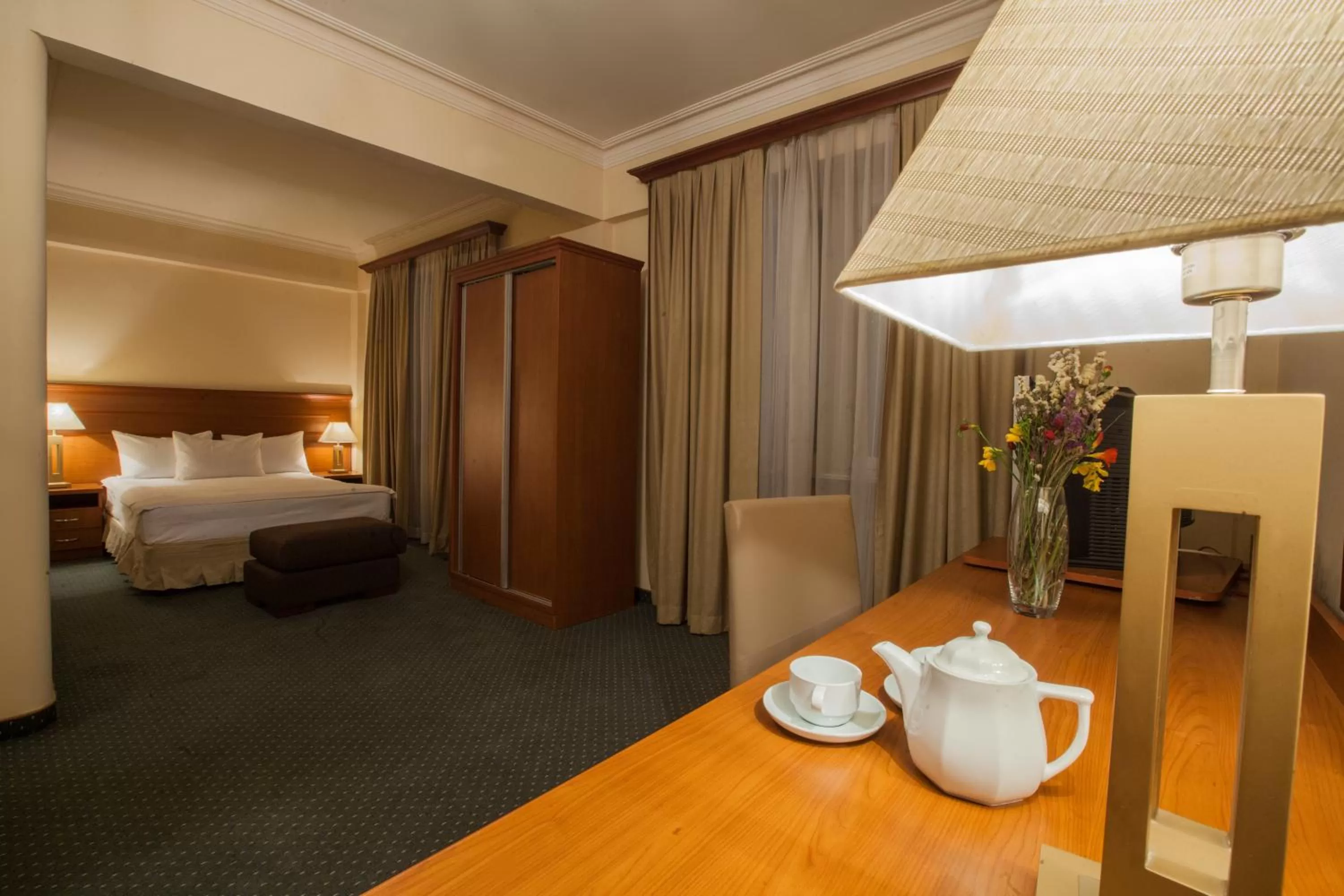 Coffee/tea facilities, Bed in Aviatrans Hotel