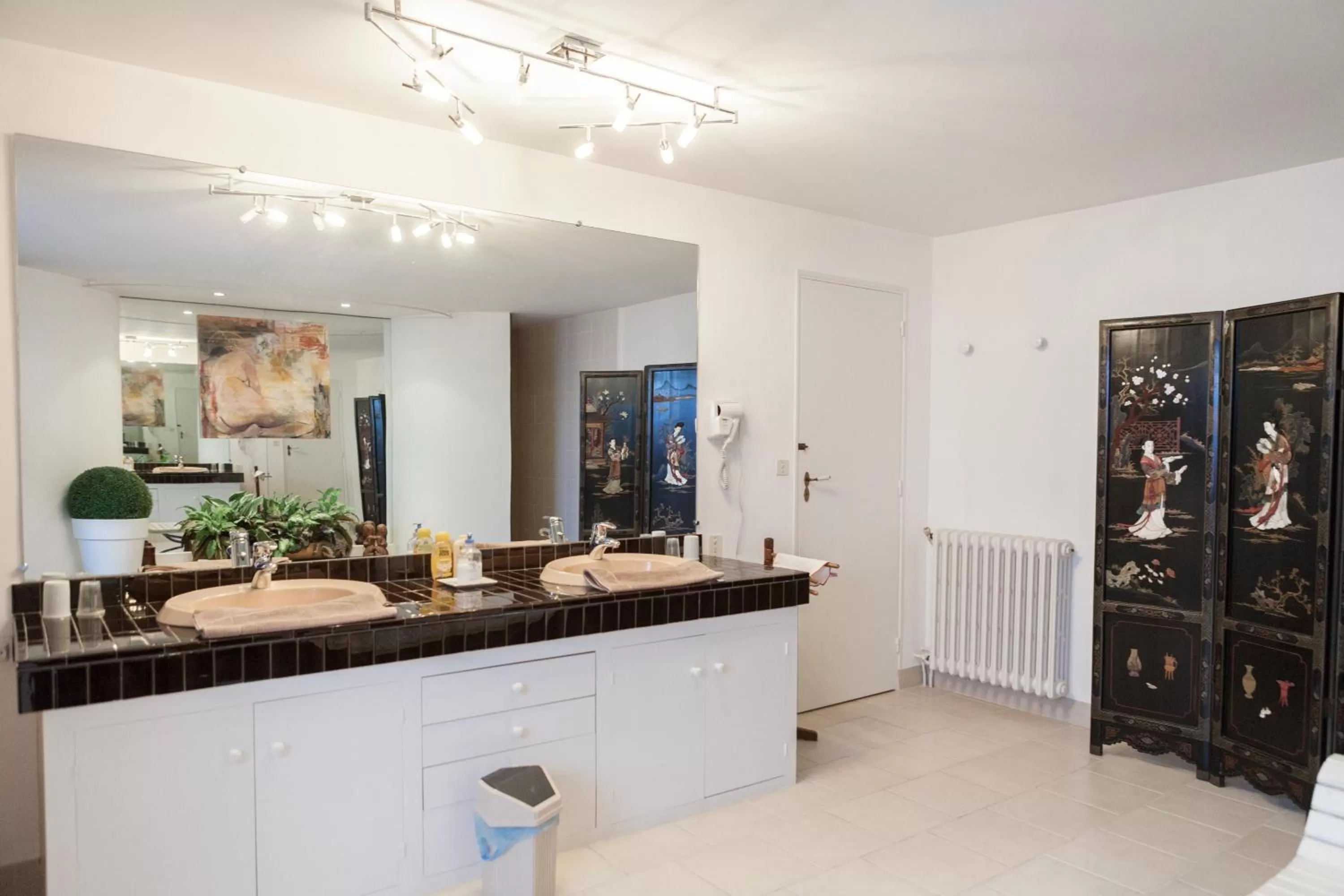 Bathroom, Kitchen/Kitchenette in Chambres d'hôtes de charme au REFUGE DU PEINTRE prés de St Emilion
