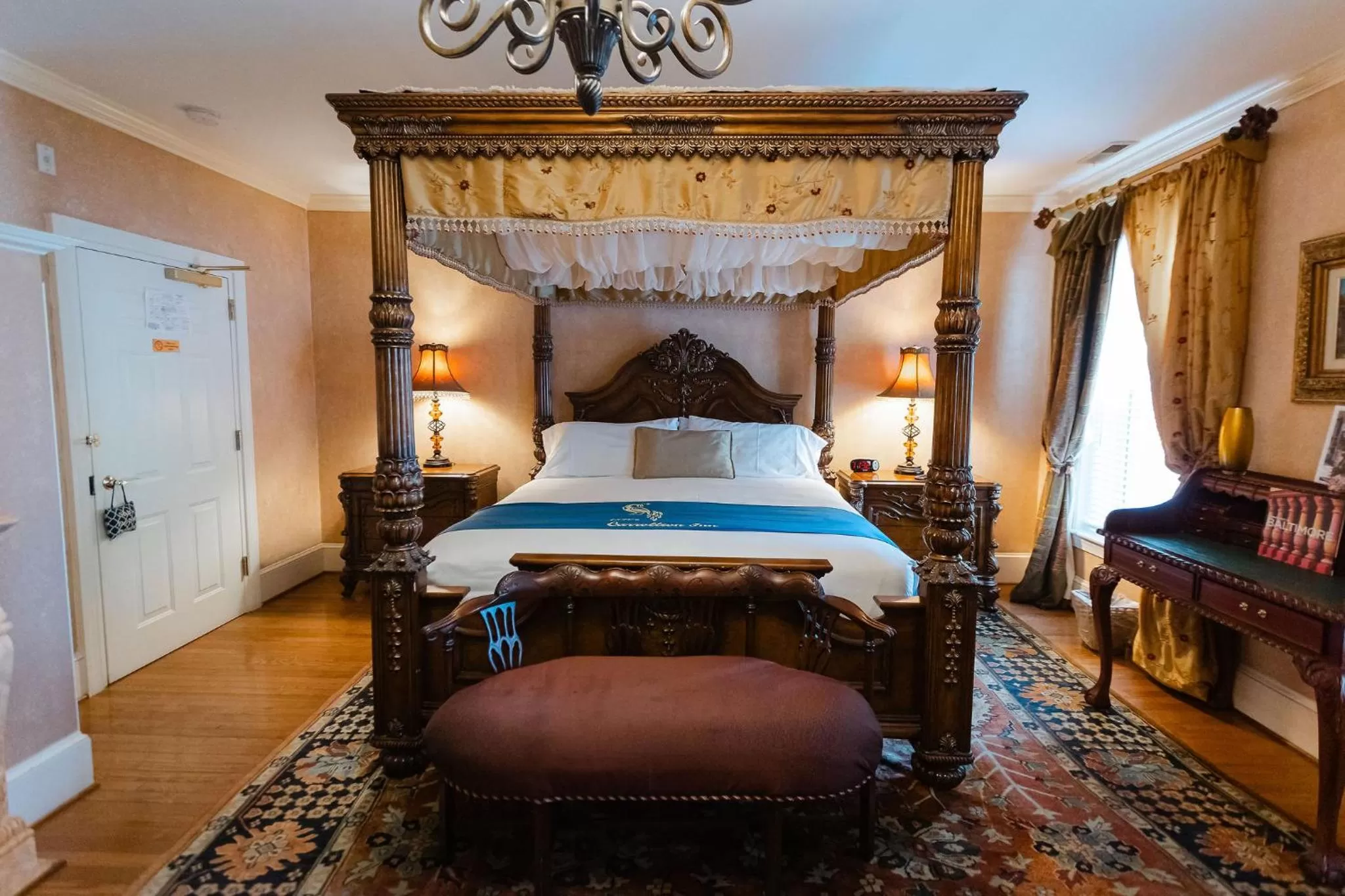 Bed in 1840s Carrollton Inn