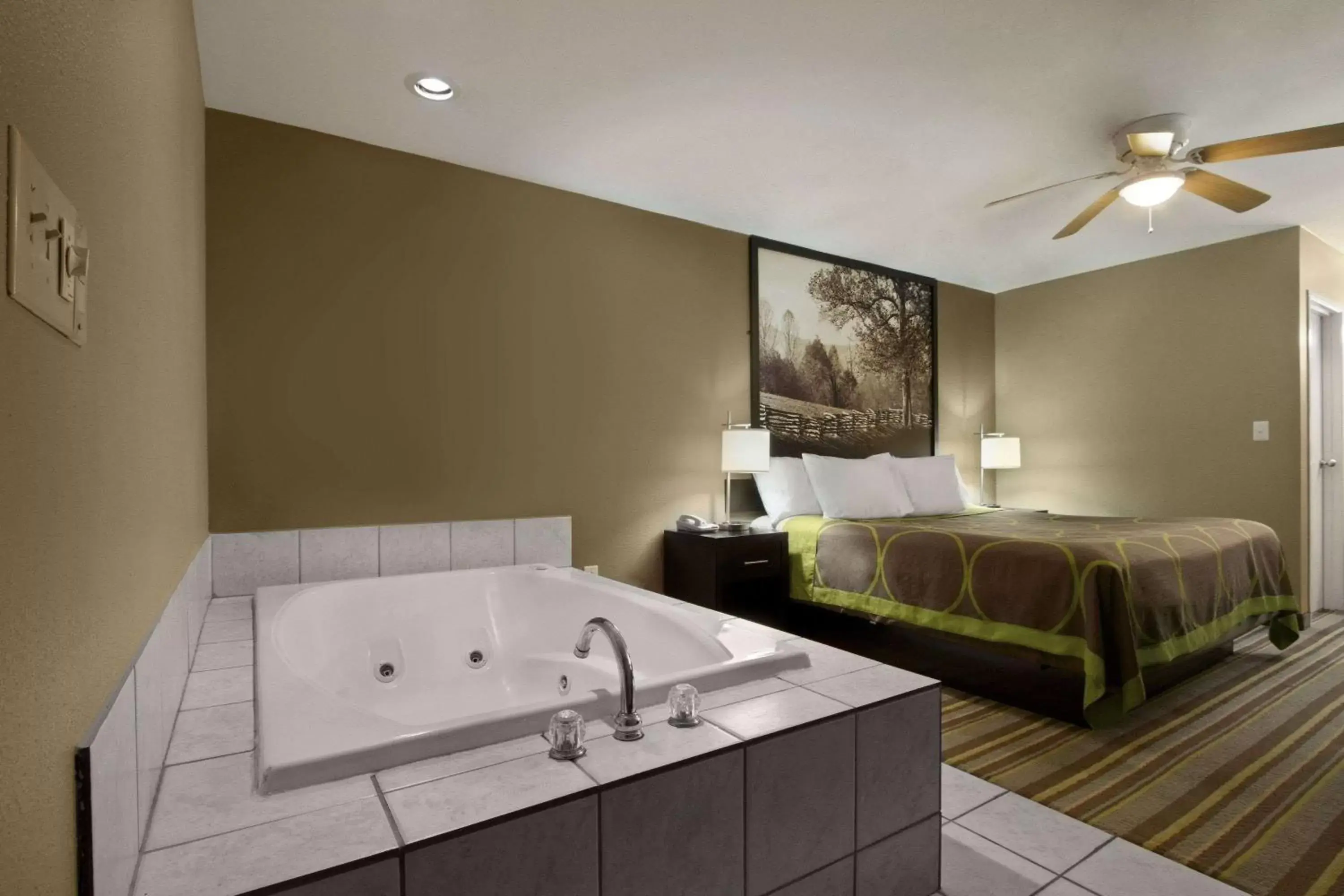 Photo of the whole room, Bathroom in Super 8 by Wyndham-Tupelo Airport