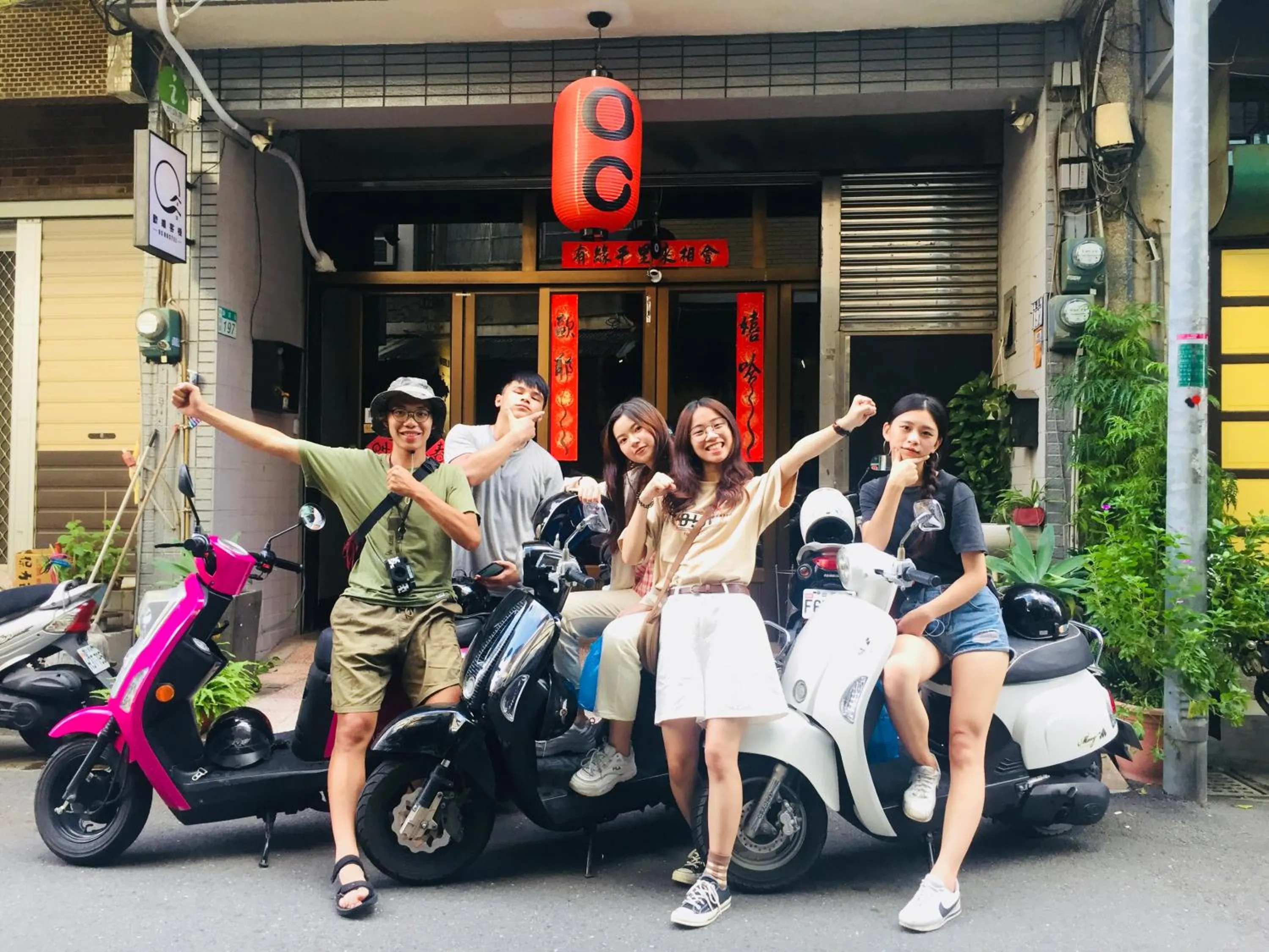 group of guests in OC Hostel