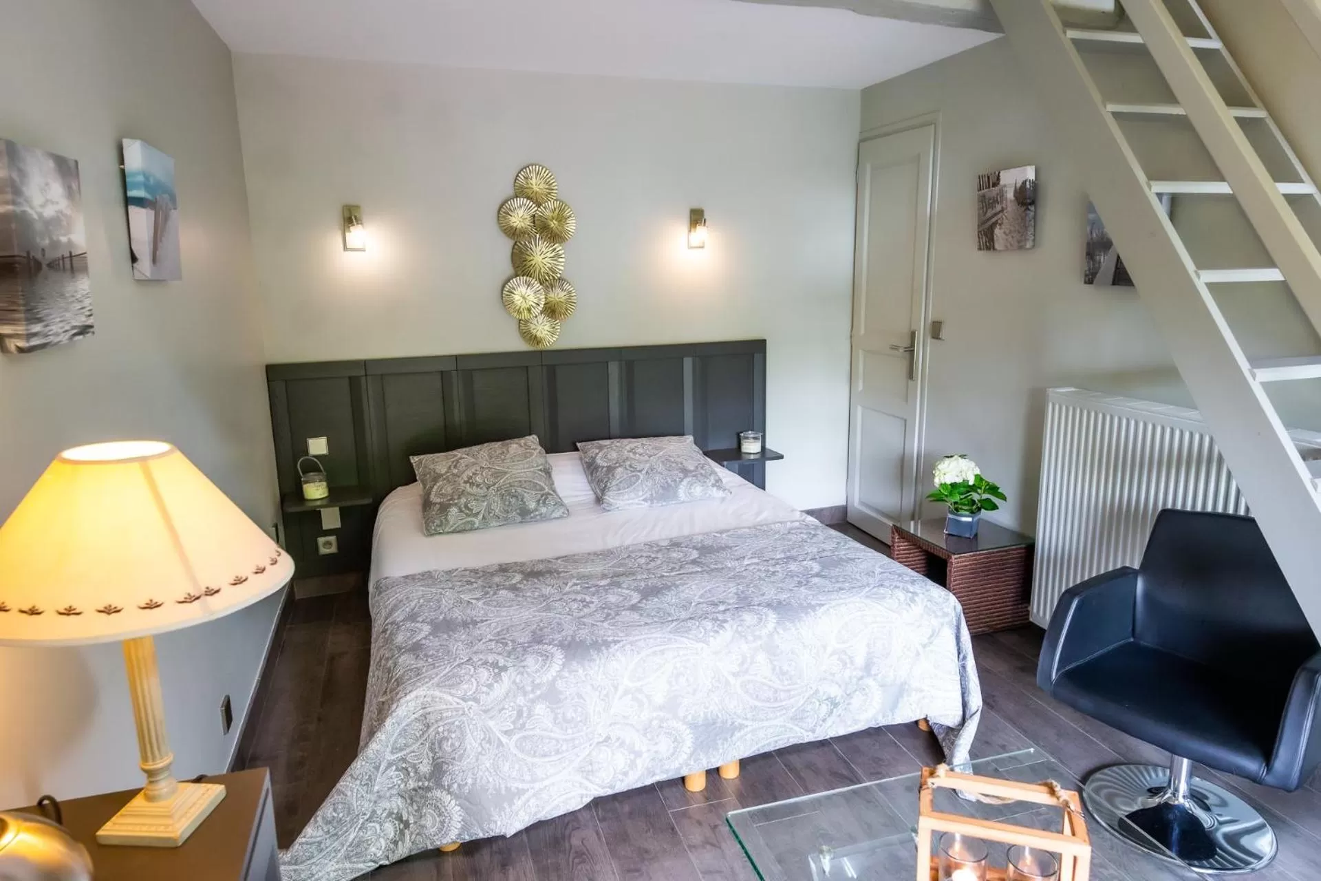 Bed in La Ferme de l'Oudon & SPA