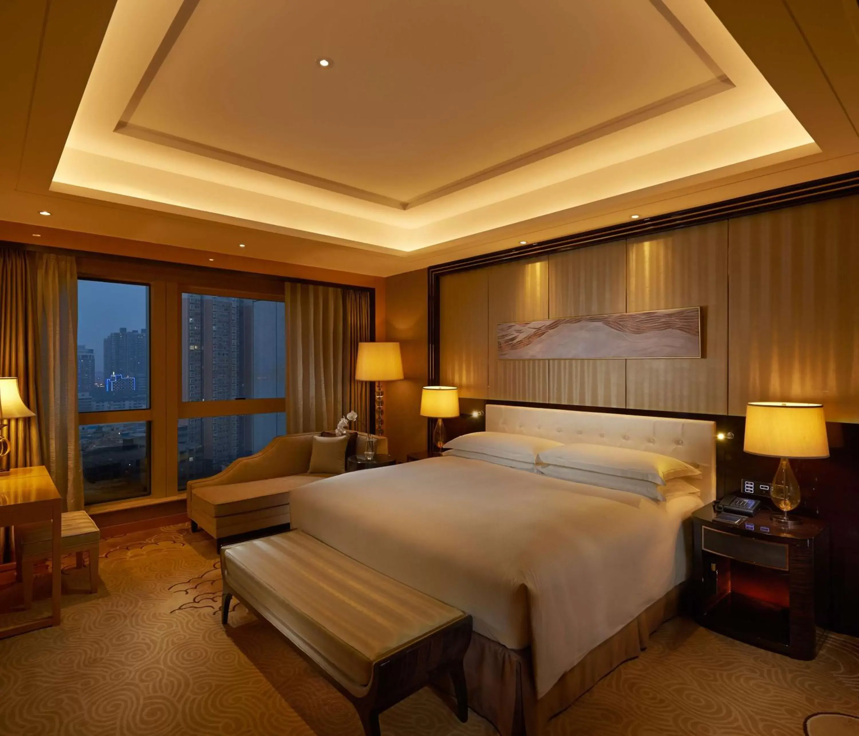 View (from property/room), Bed in Hilton Zhengzhou