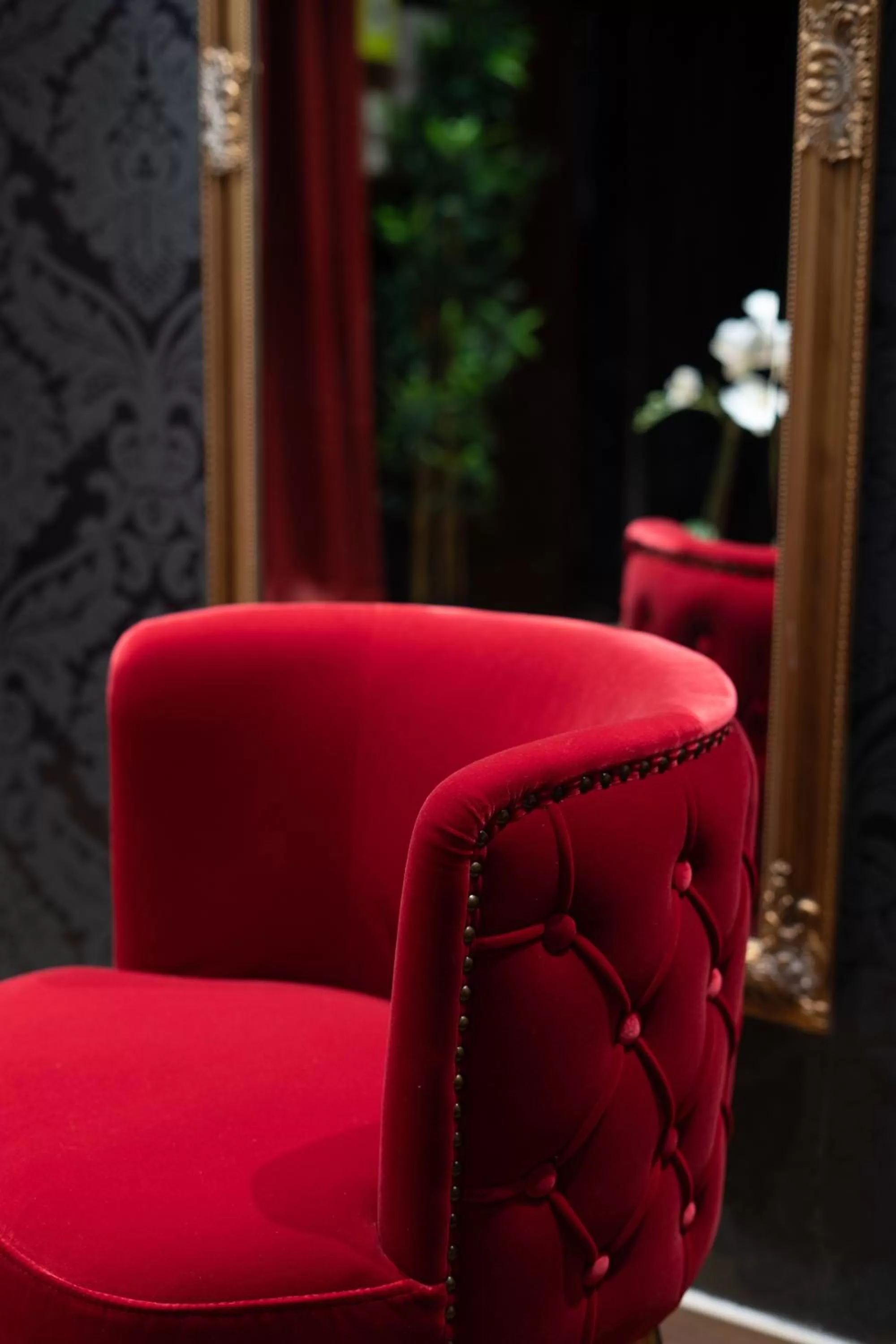 Living room in Capsule Secret - Jacuzzi - Netflix & Home cinéma - Jeux de couple - Barre de pole dance