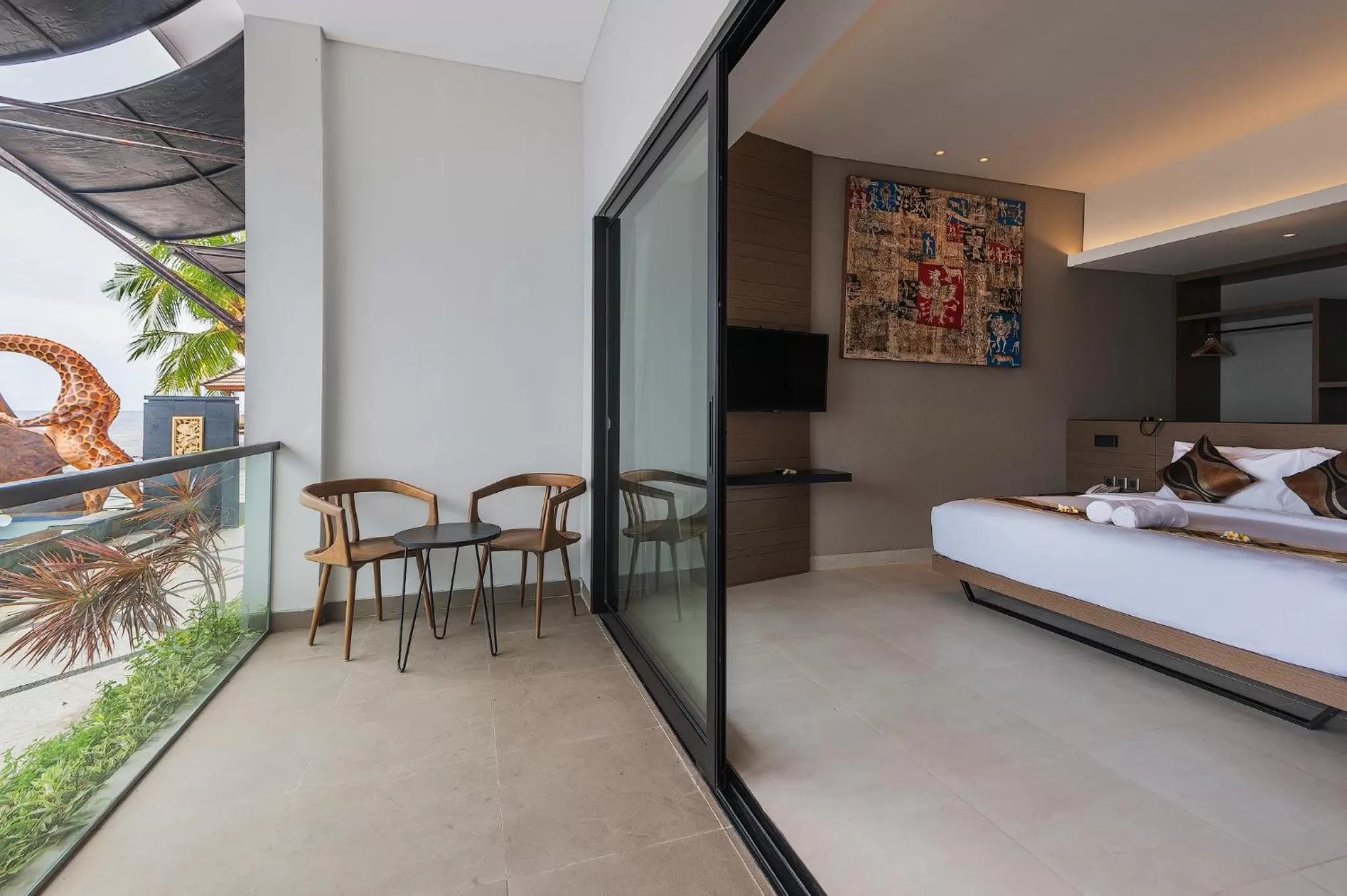 Balcony/Terrace, Bed in Padmasari Resort Lovina