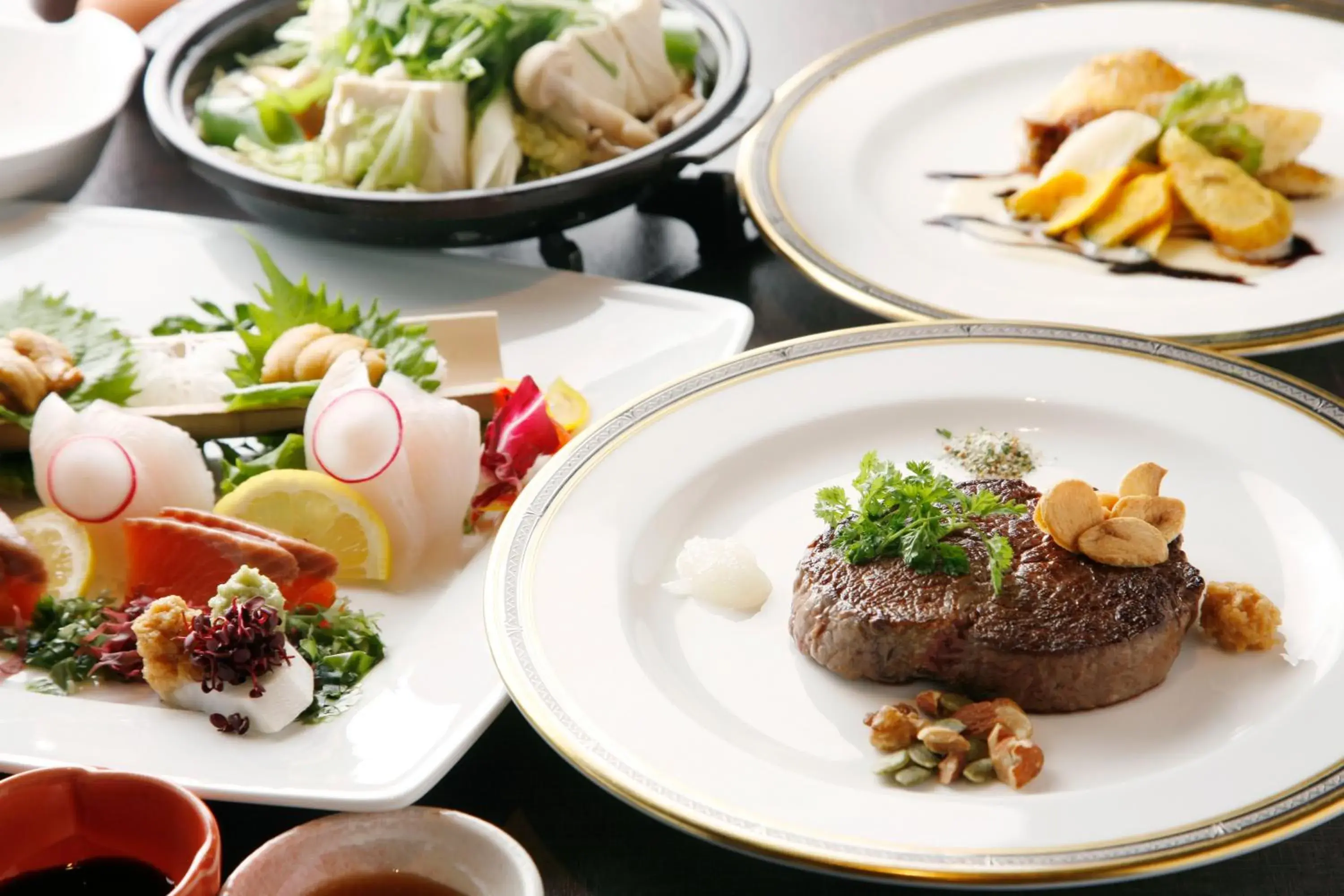 Food close-up, Lunch and Dinner in Hotel Kanronomori