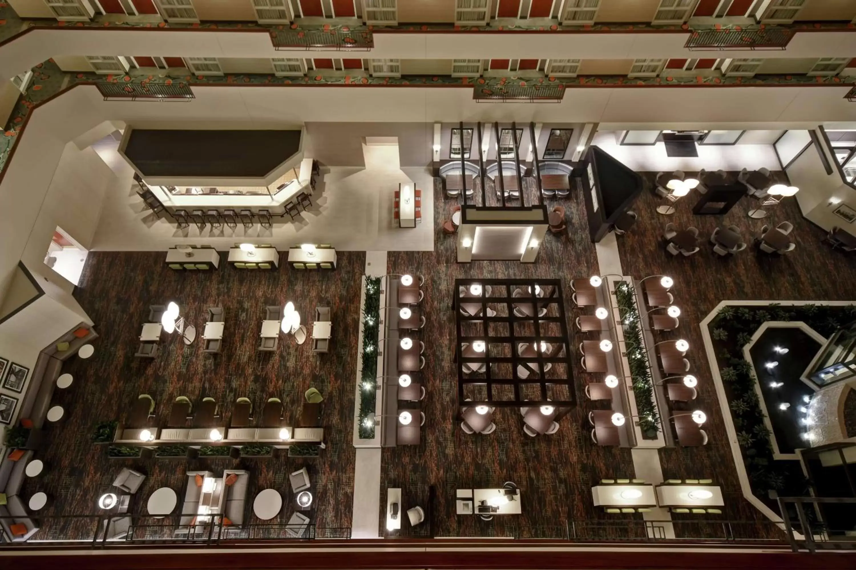Lobby or reception, Bird's-eye View in Embassy Suites Little Rock