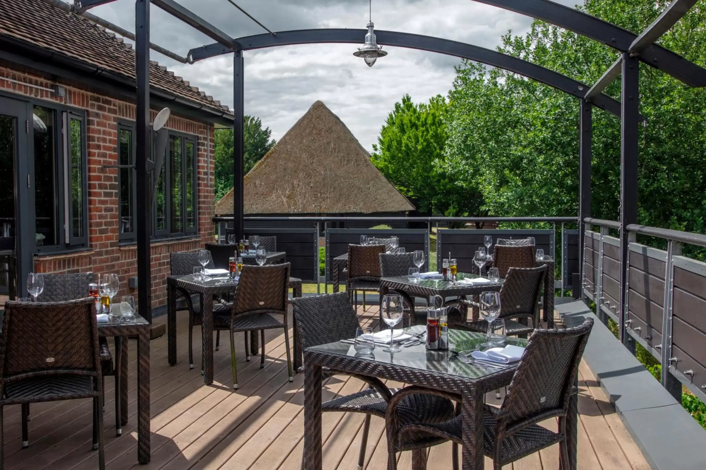 Balcony/Terrace, Restaurant/Places to Eat in Norton Park Hotel, Spa & Manor House - Winchester