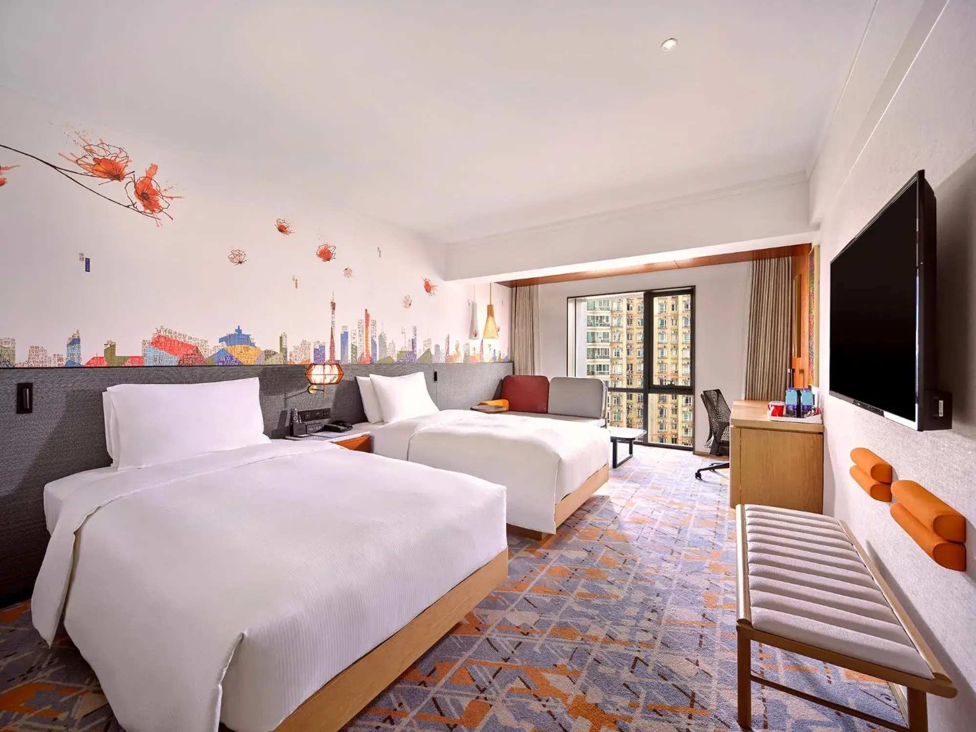 Photo of the whole room, Bed in Hilton Garden Inn Guangzhou Tianhe