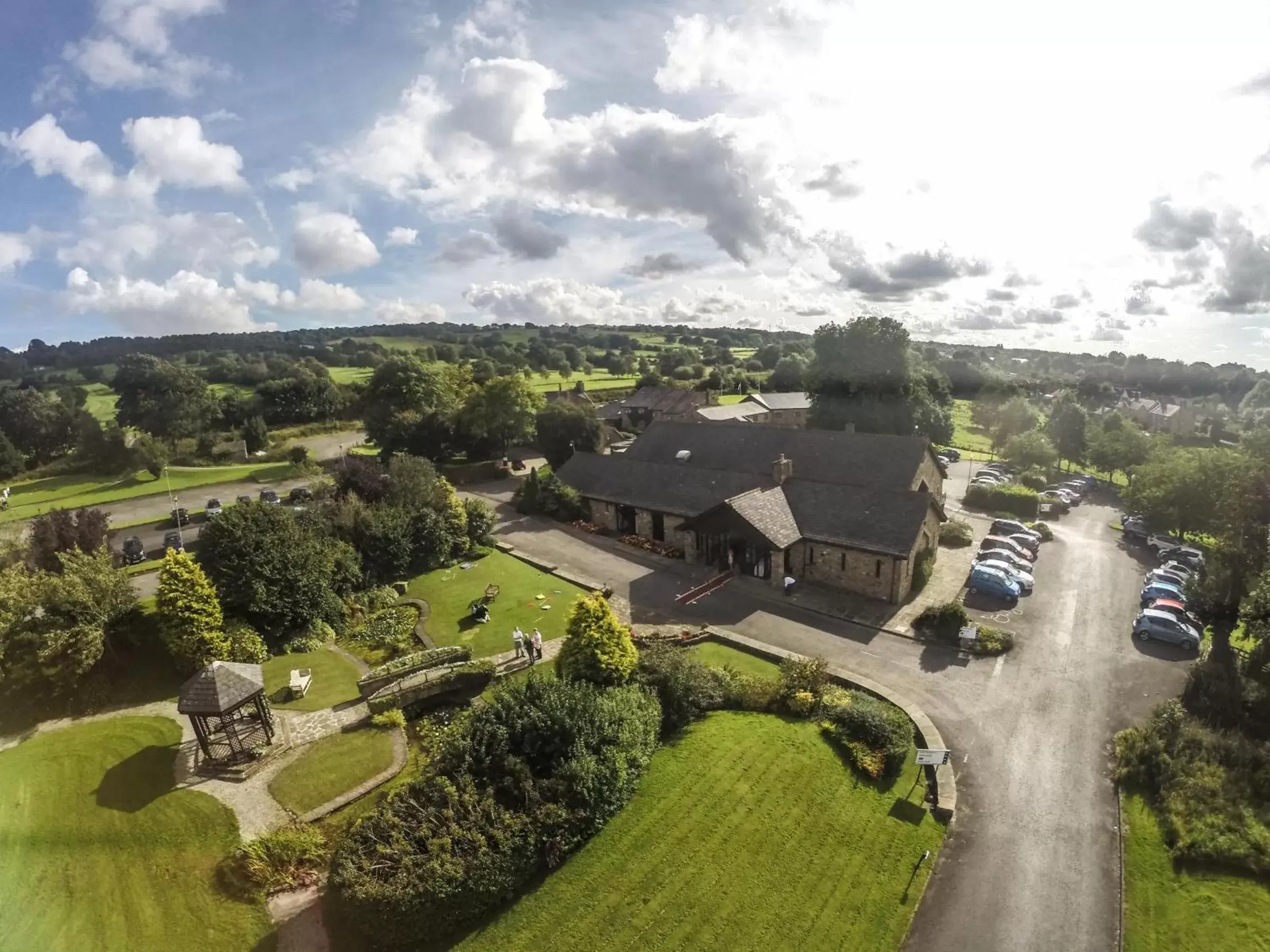Property building, Bird's-eye View in Mytton Fold Hotel, Ribble Valley