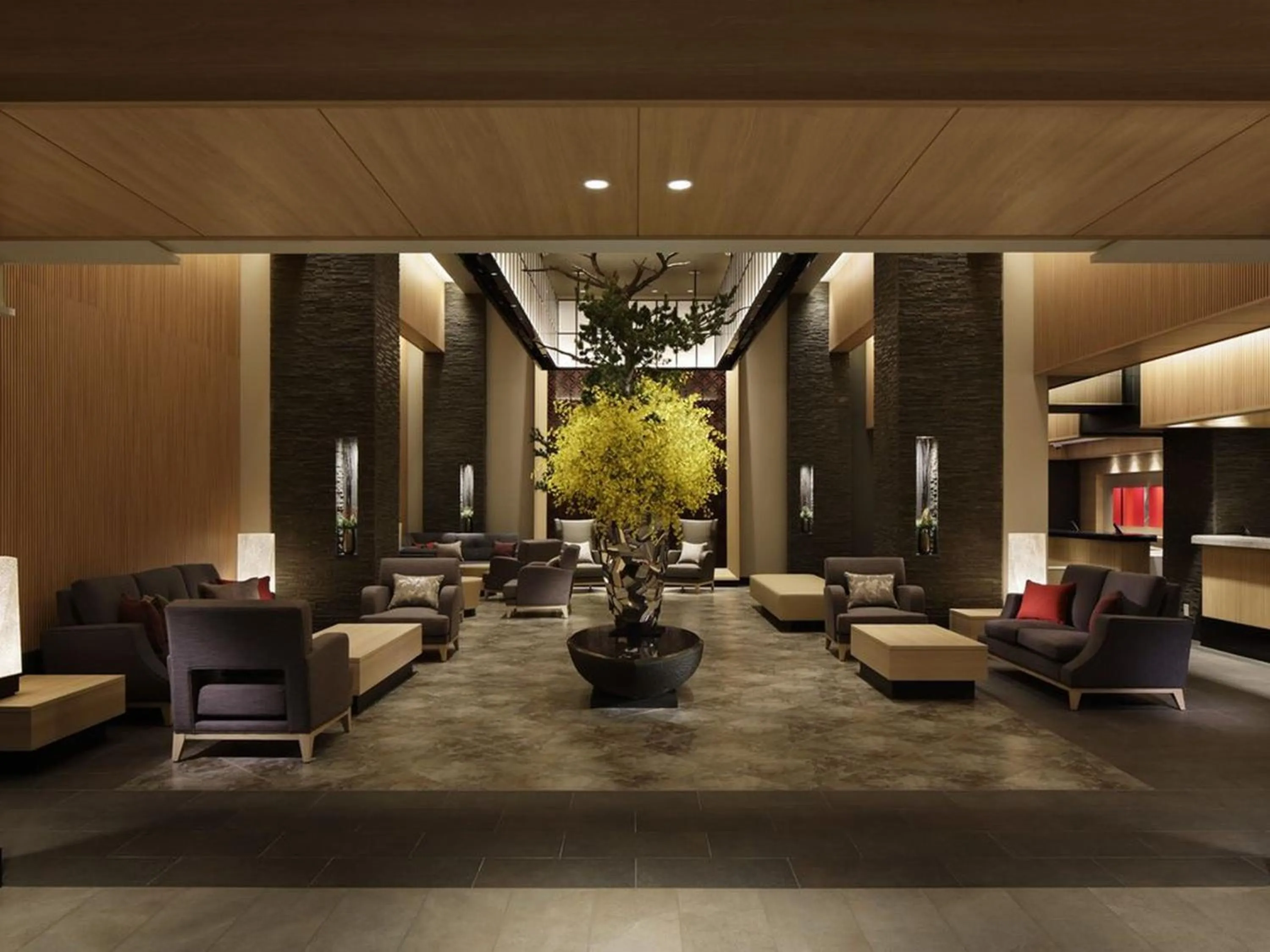 Lobby or reception in Kobe Minato Onsen Ren