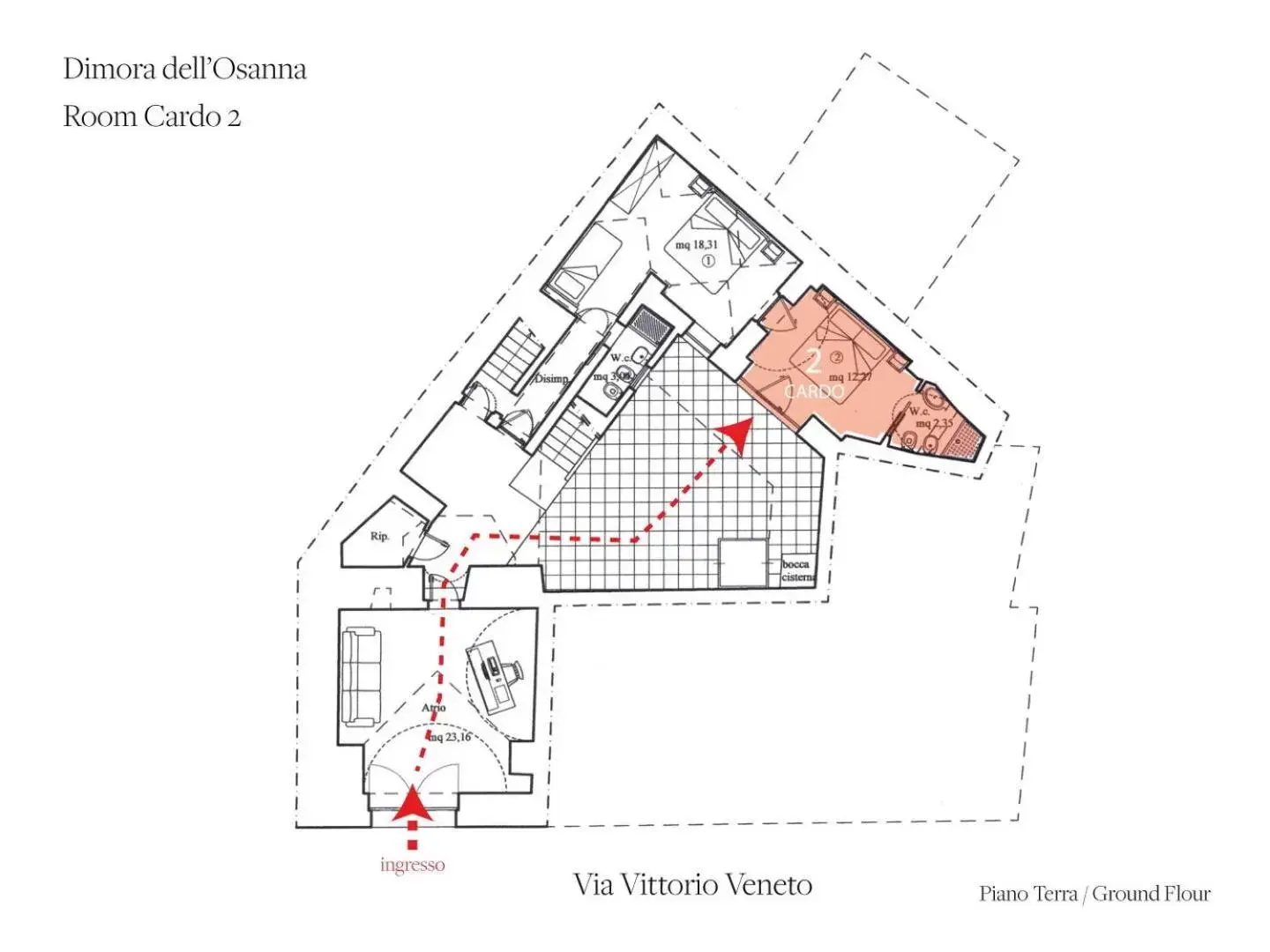 Floor Plan in Dimora Dell'Osanna Raro Villas Smart Rooms Collection