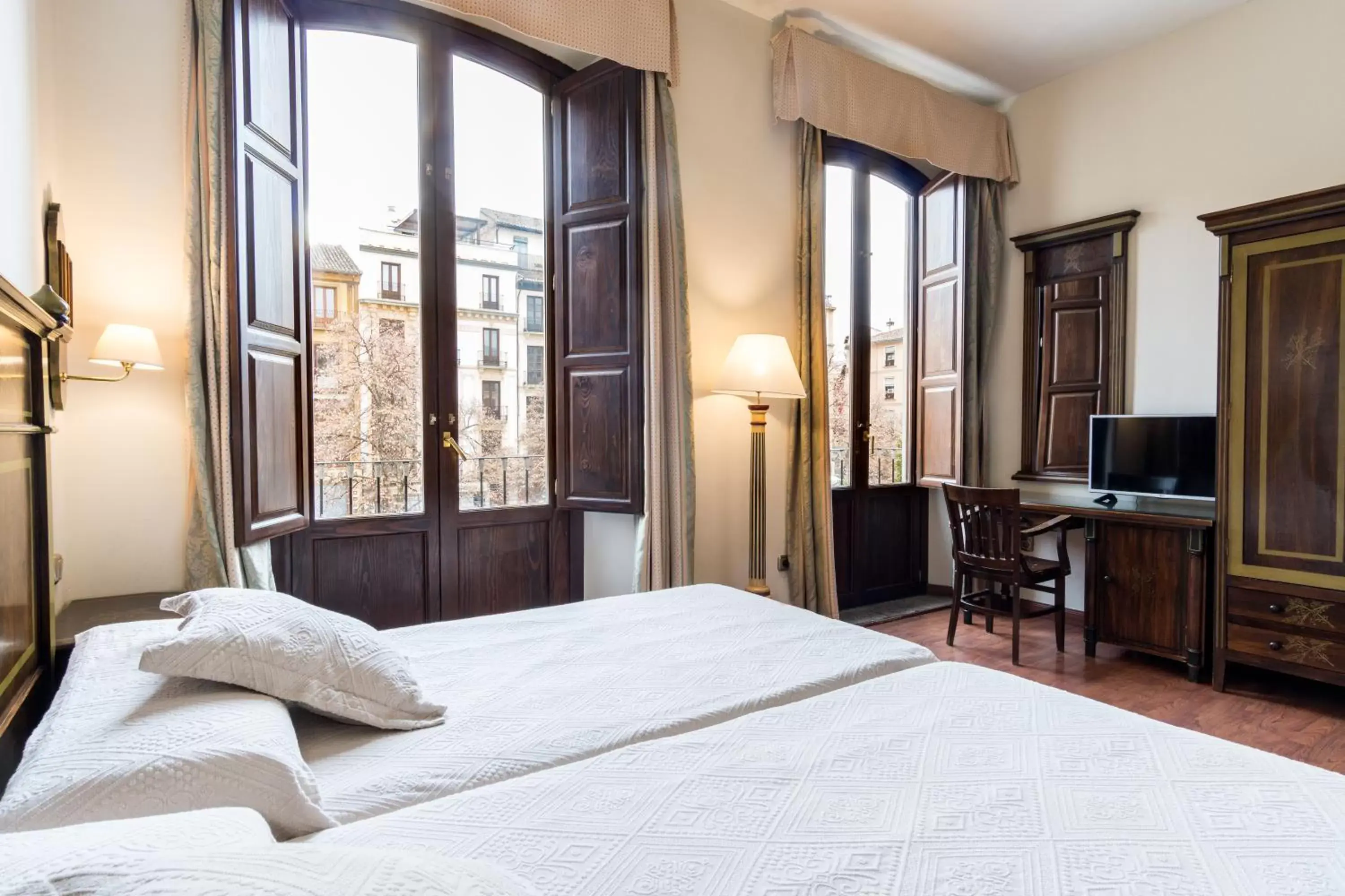 Superior Twin Room with City View in Hotel Plaza Nueva