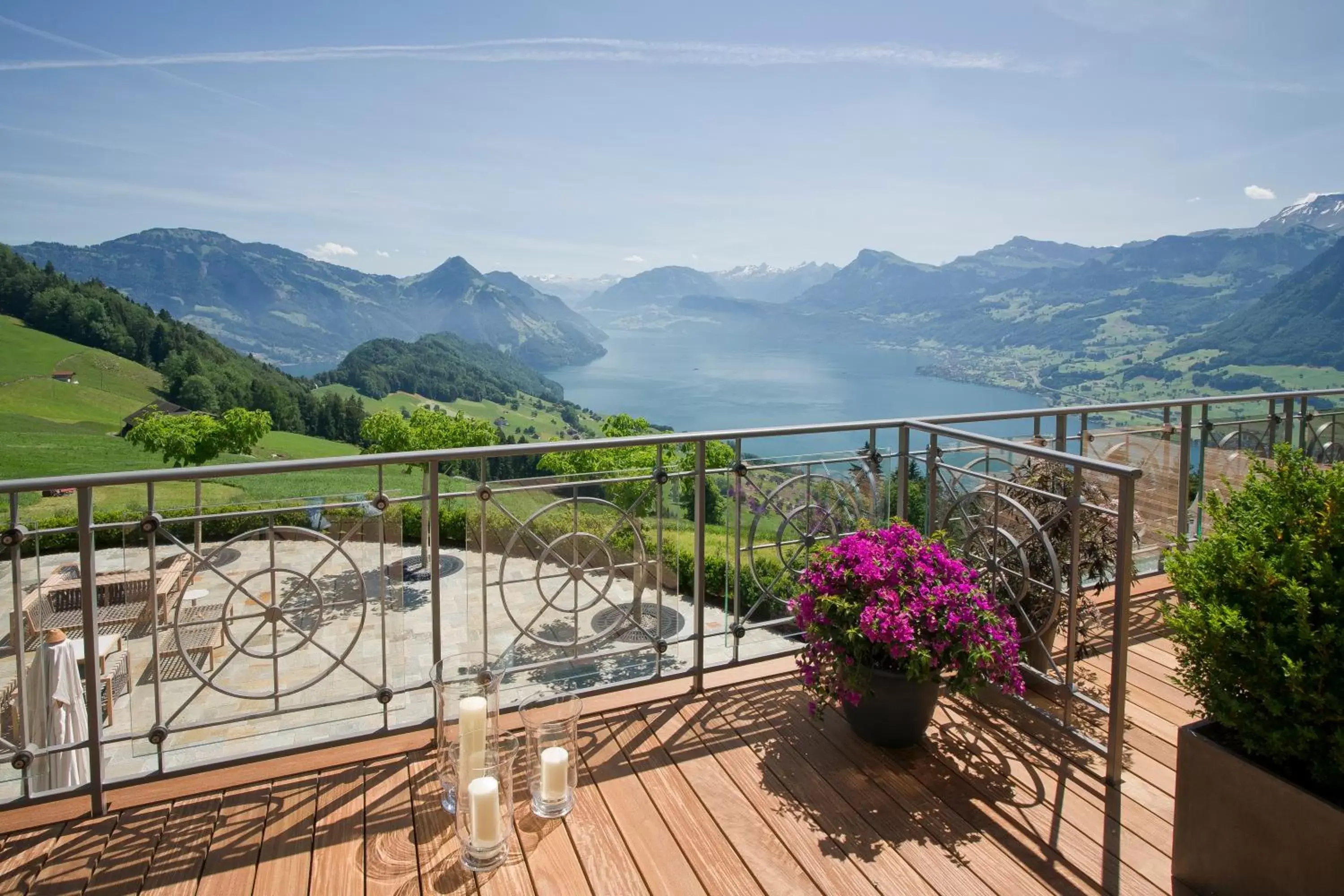 Balcony/Terrace, Mountain View in Hotel Villa Honegg