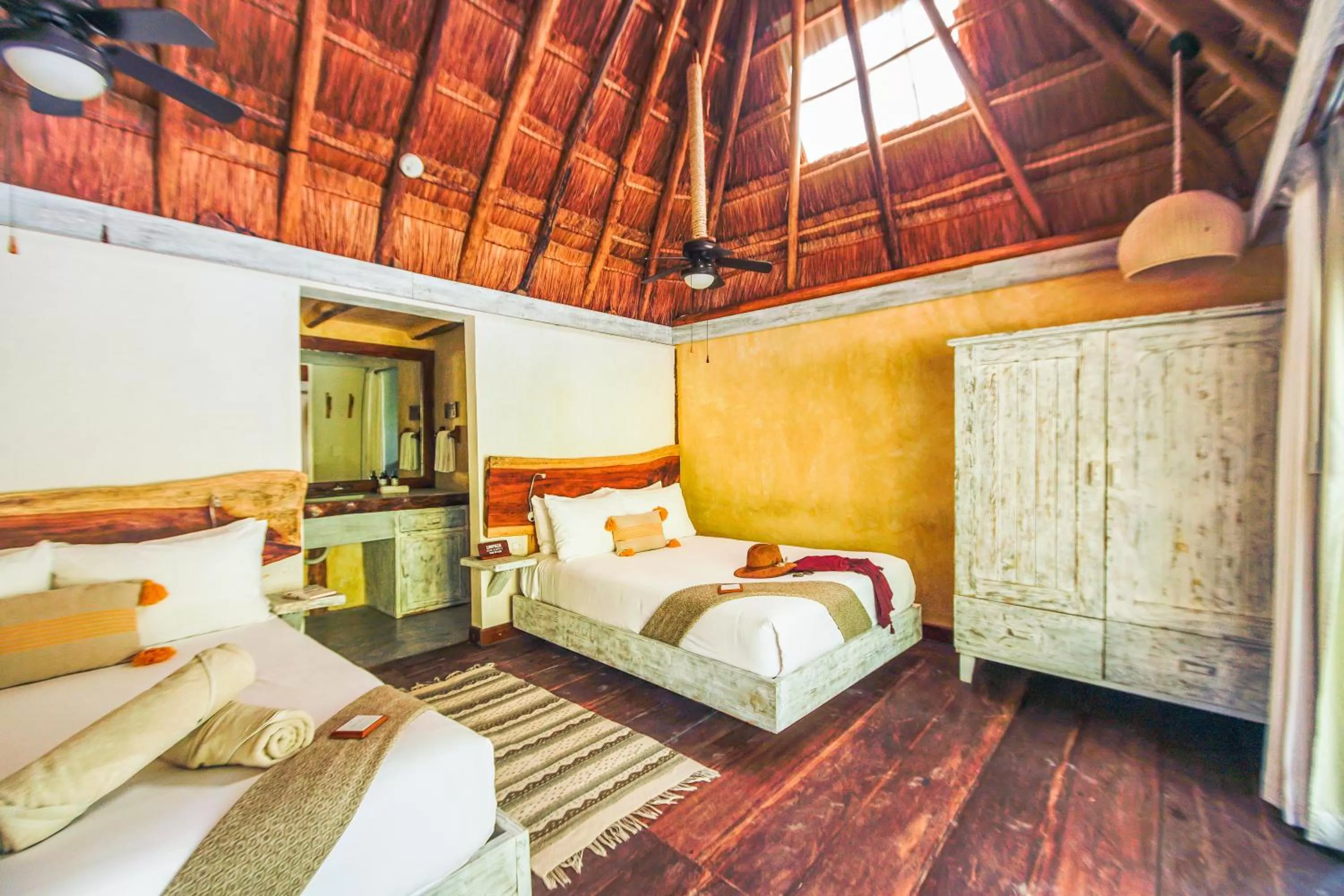 Bedroom, Bed in Villa Pescadores Tulum-Beachfront hotel by Ahau Collection