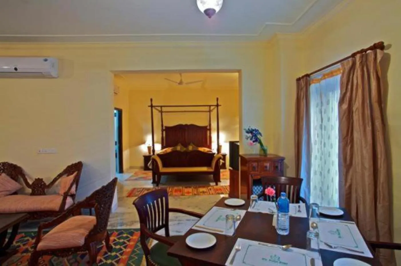 Dining area, Bed in The Hadoti Palace, Bundi